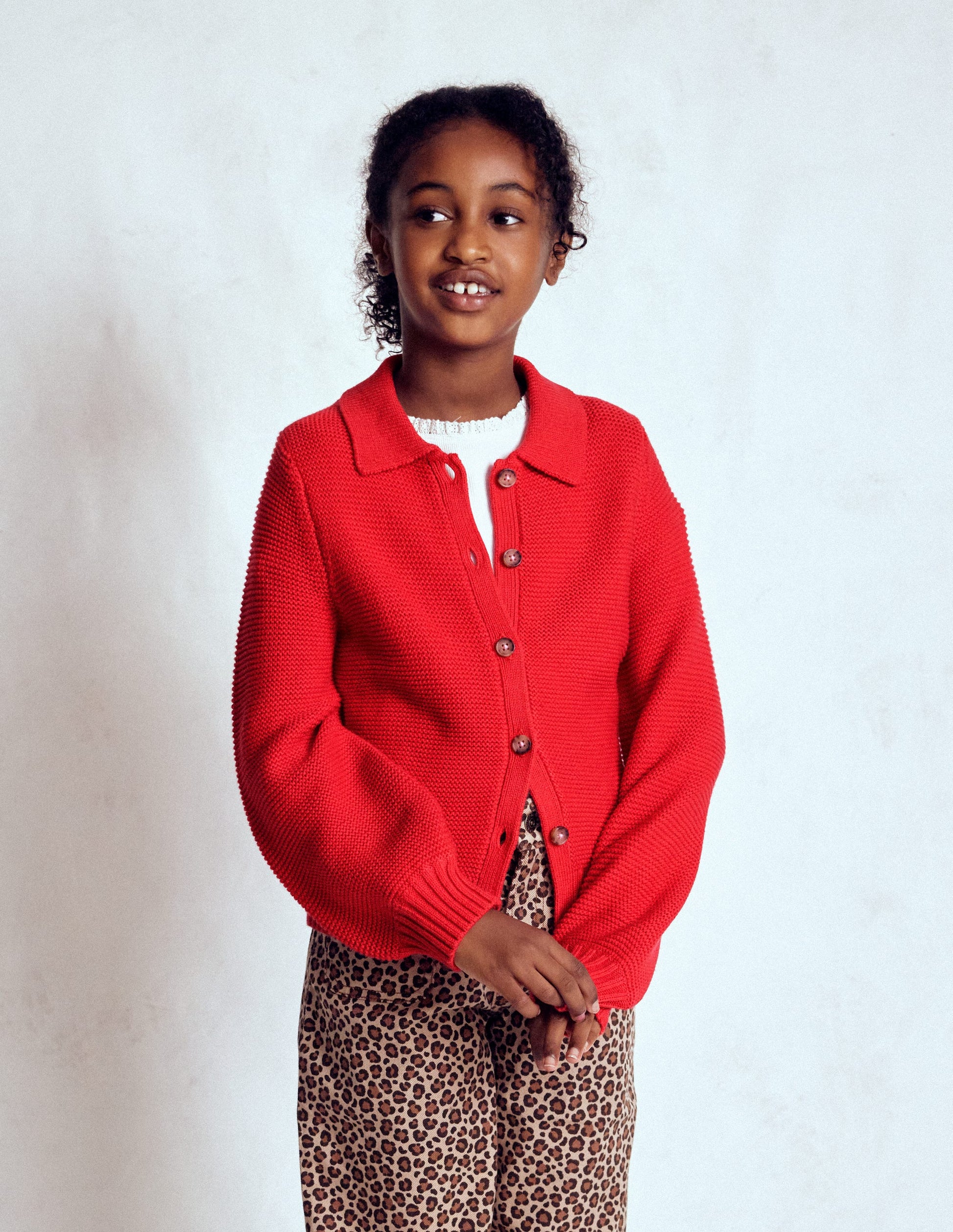 Collared Cardigan-Rockabilly Red-4