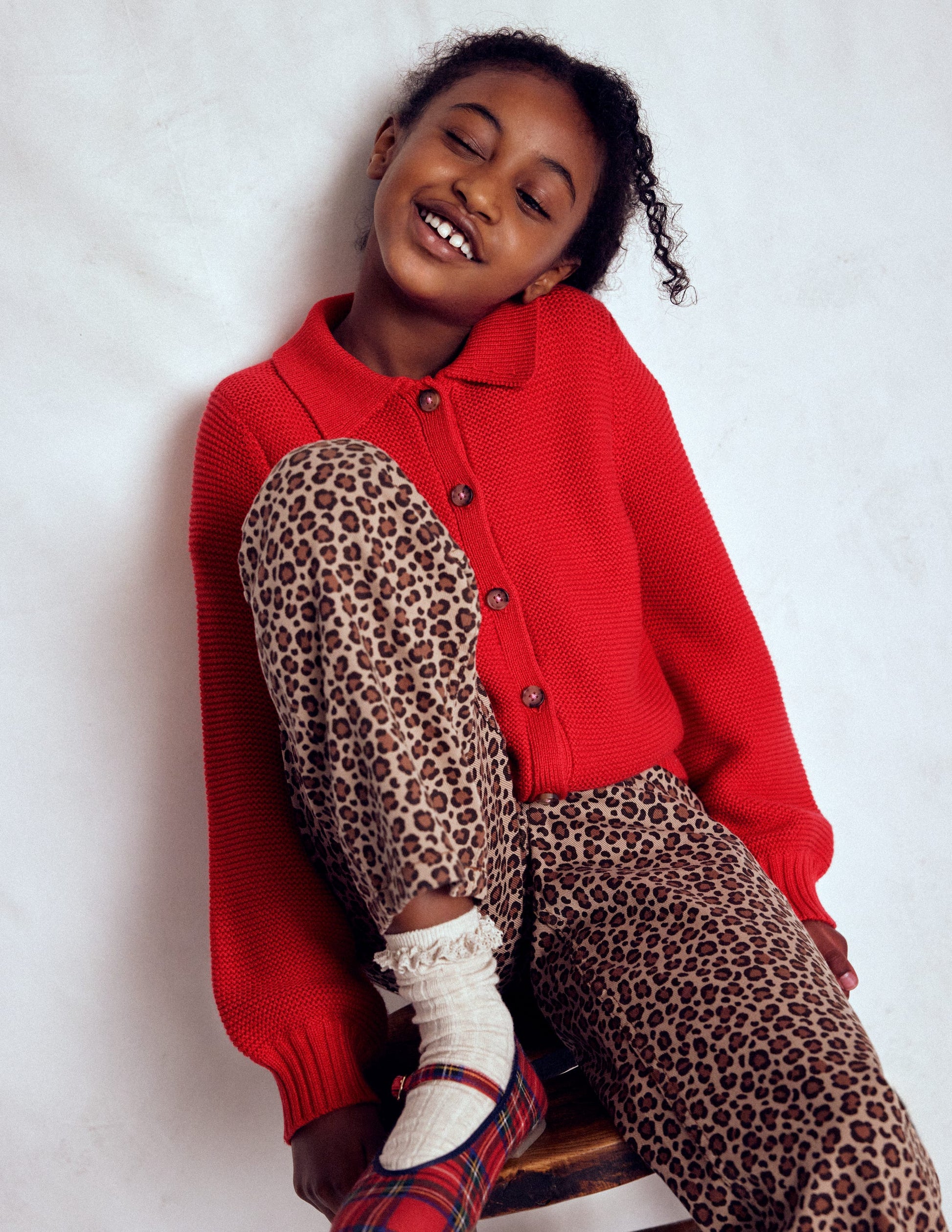 Collared Cardigan-Rockabilly Red-5