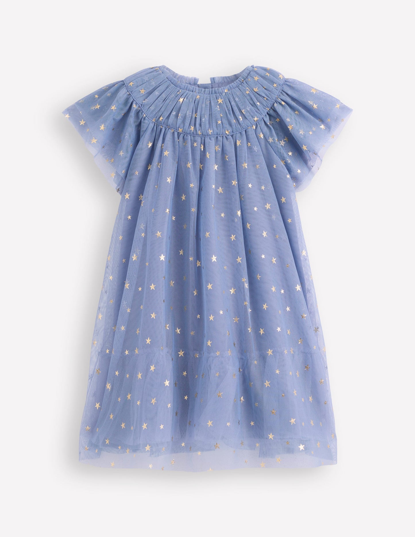 Tiered Tulle Dress-Stormbolt Blue