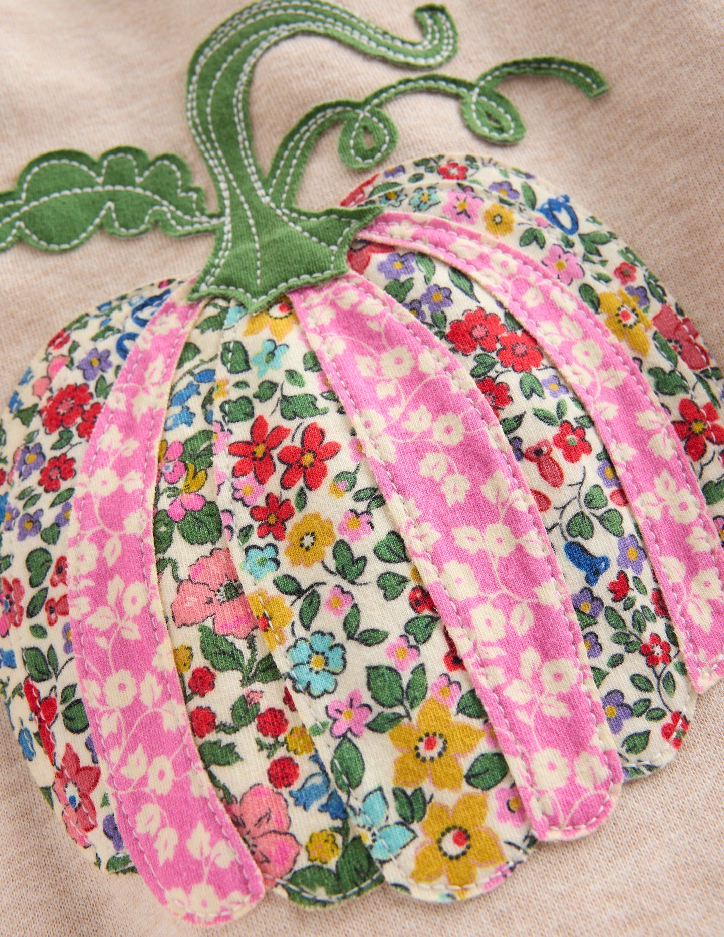 Applique Sweatshirt-Oatmeal Marl Pumpkin