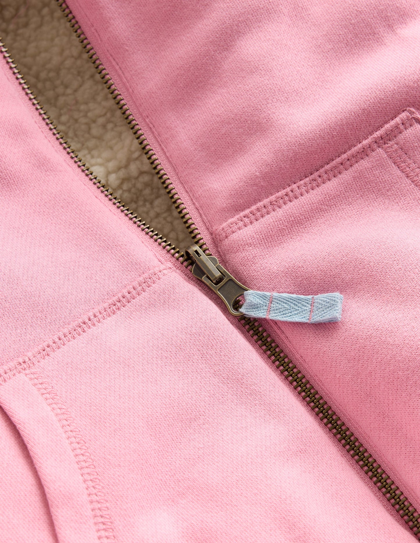 Reversible Borg Hoodie-Vintage Mauve/Kingfisher Blue
