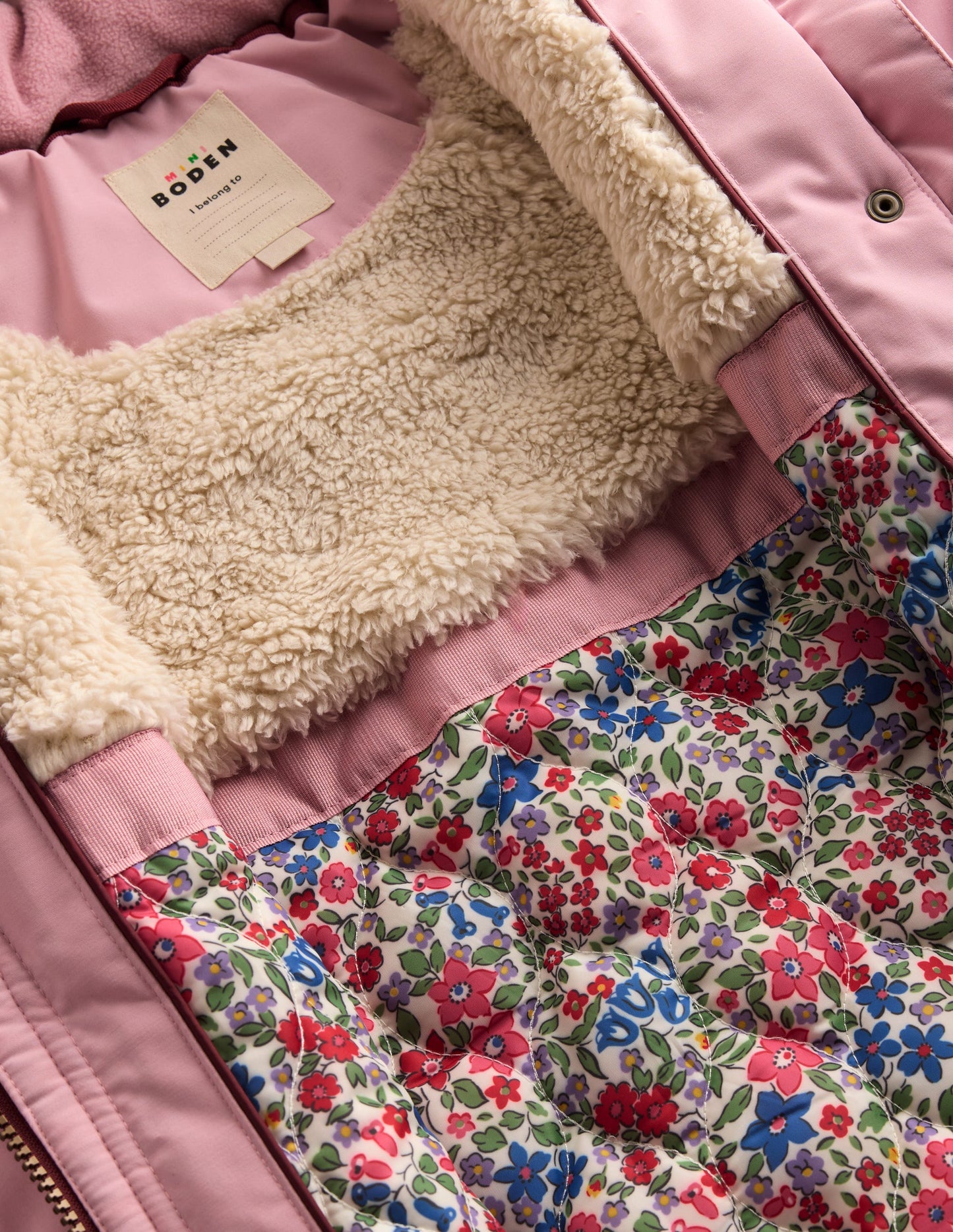 Joni Quilted Parka Coat-Pink