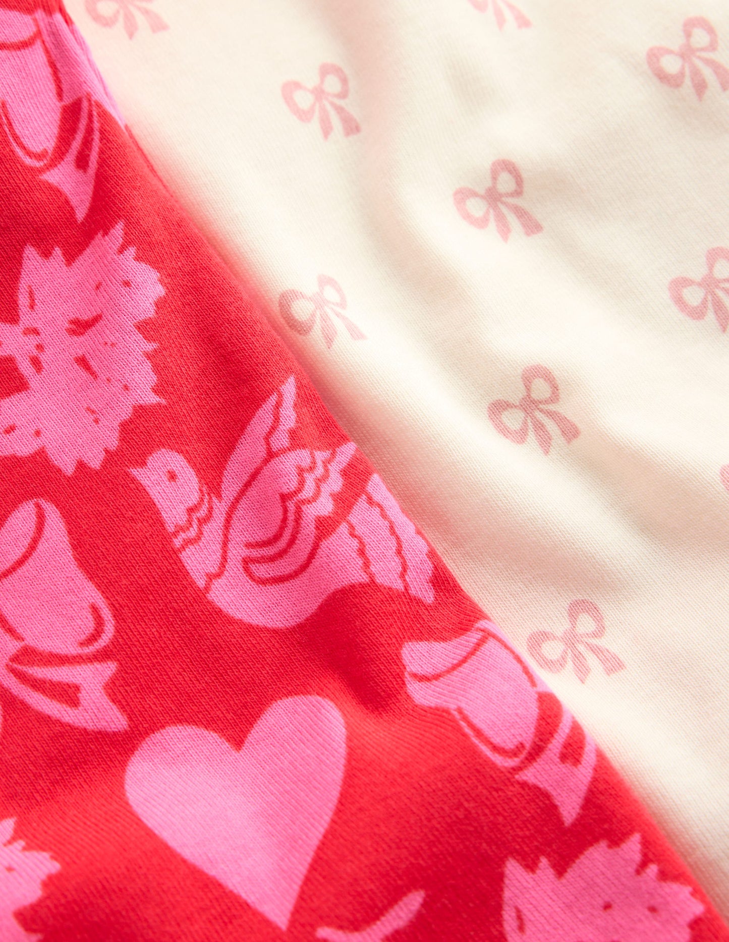 Twin Pack Snug Pyjamas-Heart Bow Print