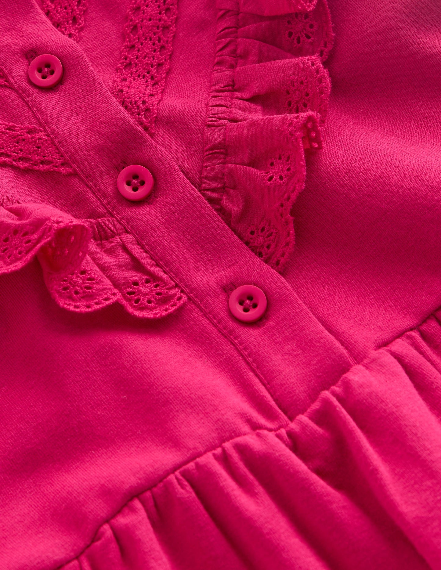 Lace Trim Sweatshirt Dress-Cherry Jam