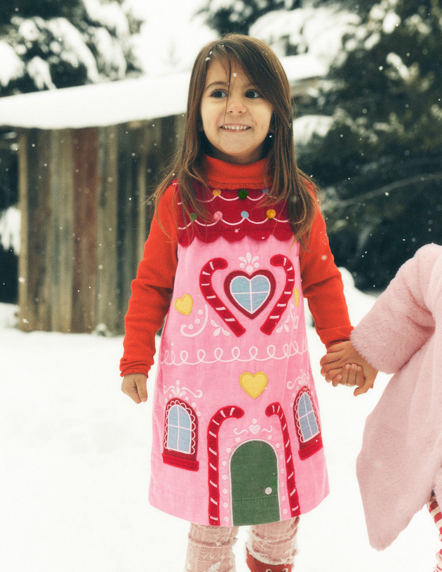 Logo Pinafore Dress-Formica Pink Gingerbread House