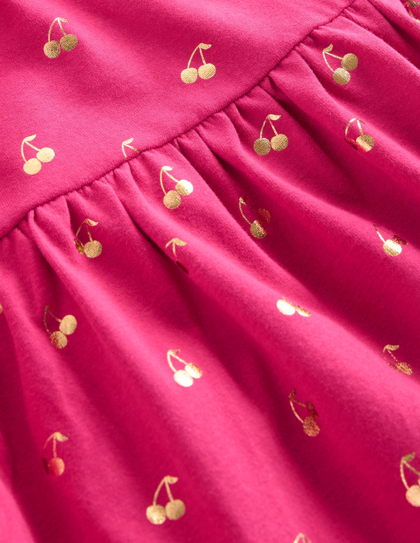 Ariel Long Sleeve Twirly Dress-Cherry Jam Foil Cherries