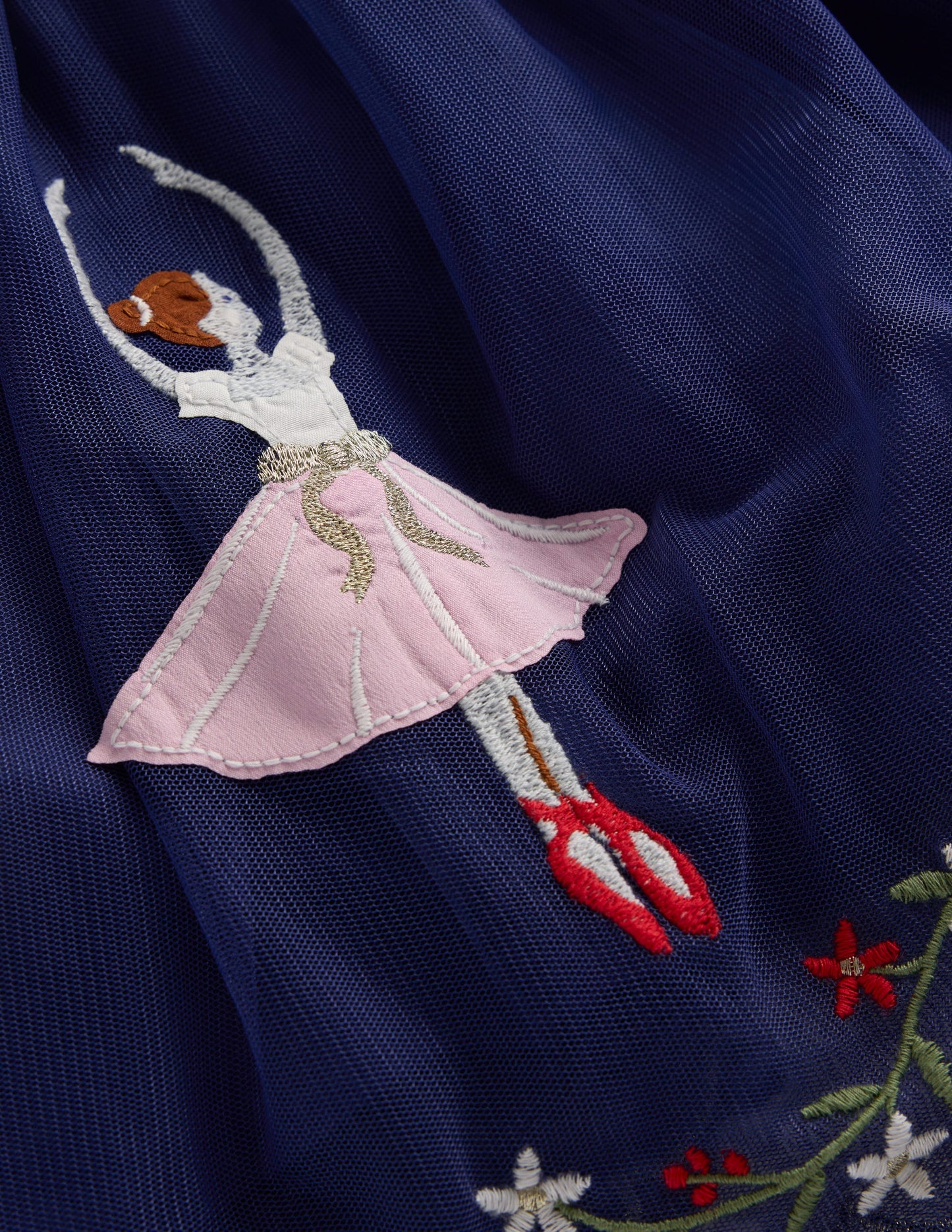 Appliqué Tulle Skirt-Starboard Blue Nutcracker