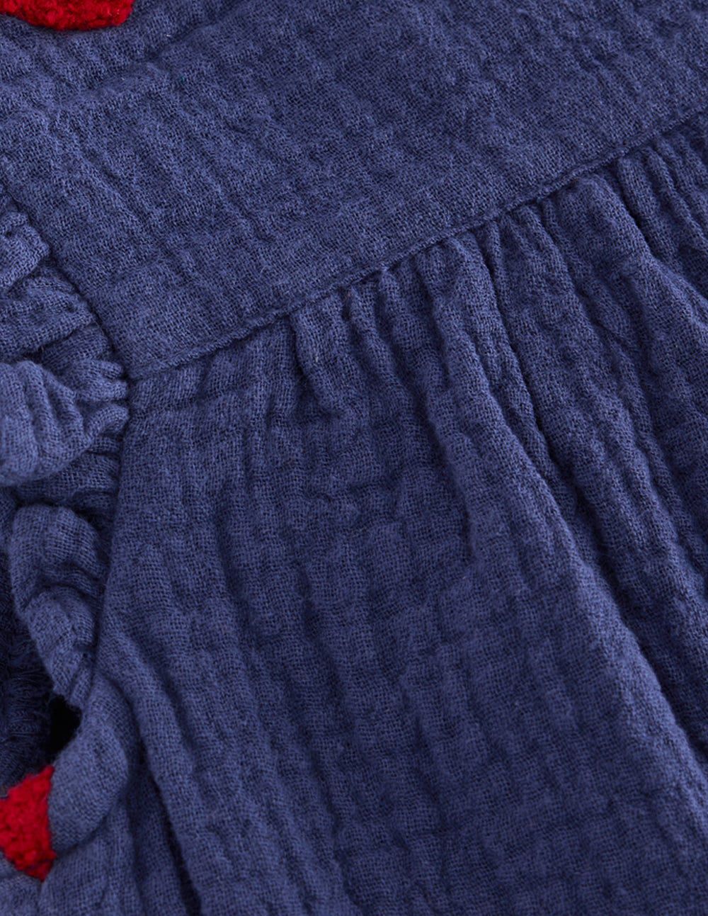 Ruffle Sleeve Romper-Navy Hearts