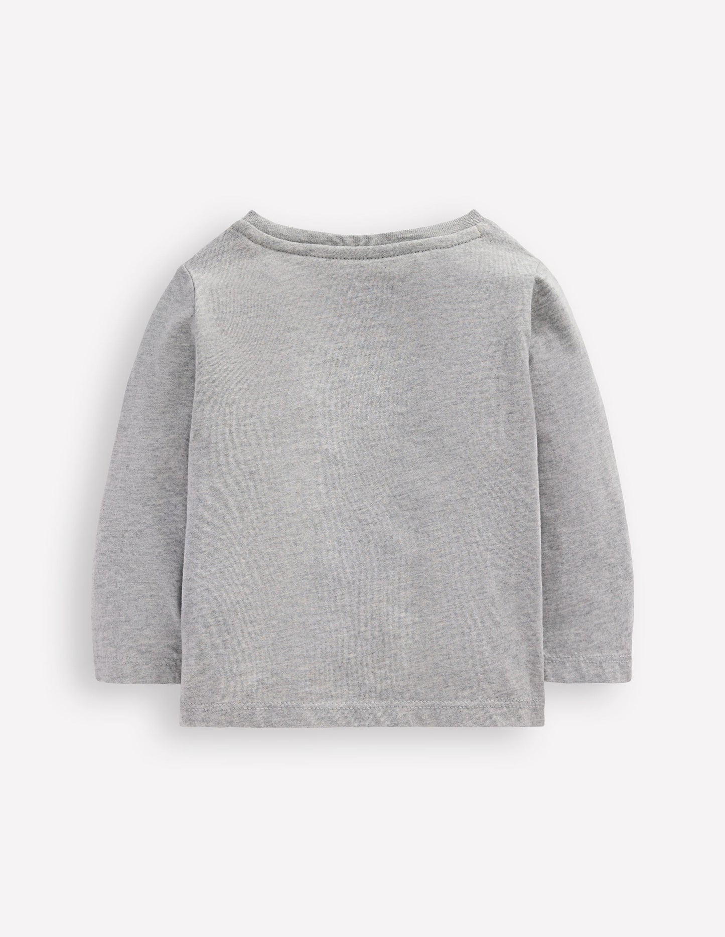 Long Sleeve Applique T-Shirt-Grey Marl Apples