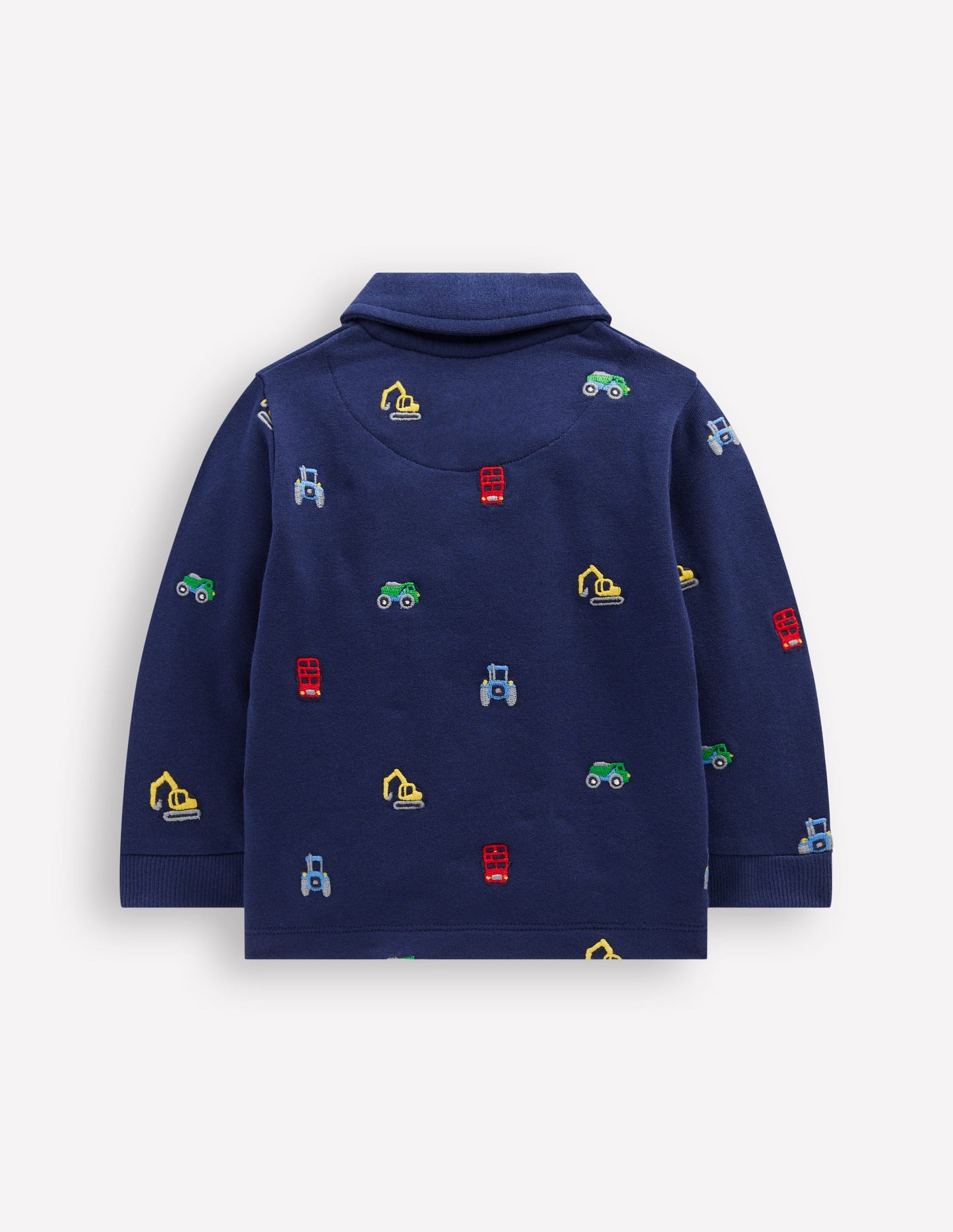 Jersey Sweat Rugby Shirt-Blue Transport Embroidery