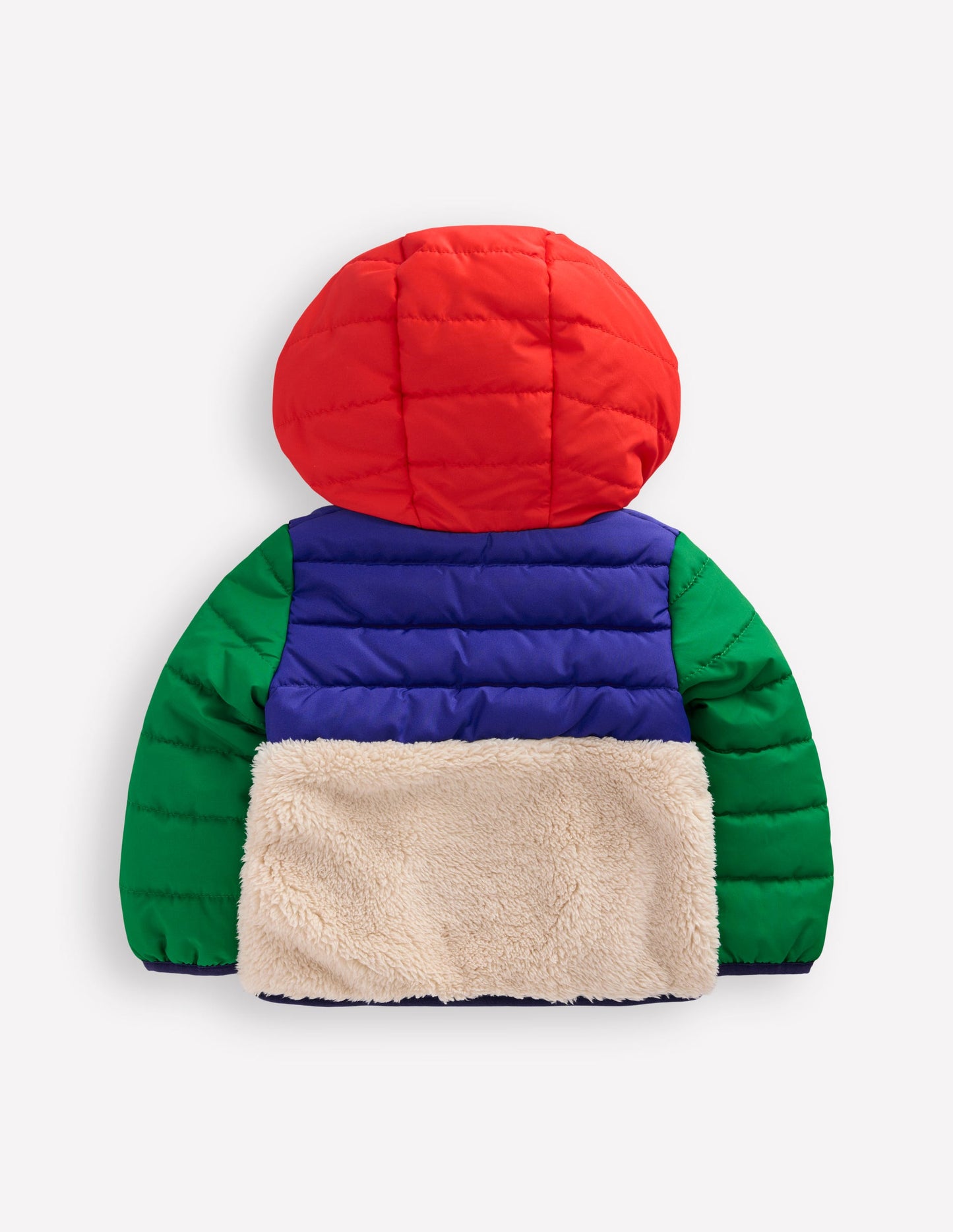 Mixed Borg Jacket-Multi Colour Block