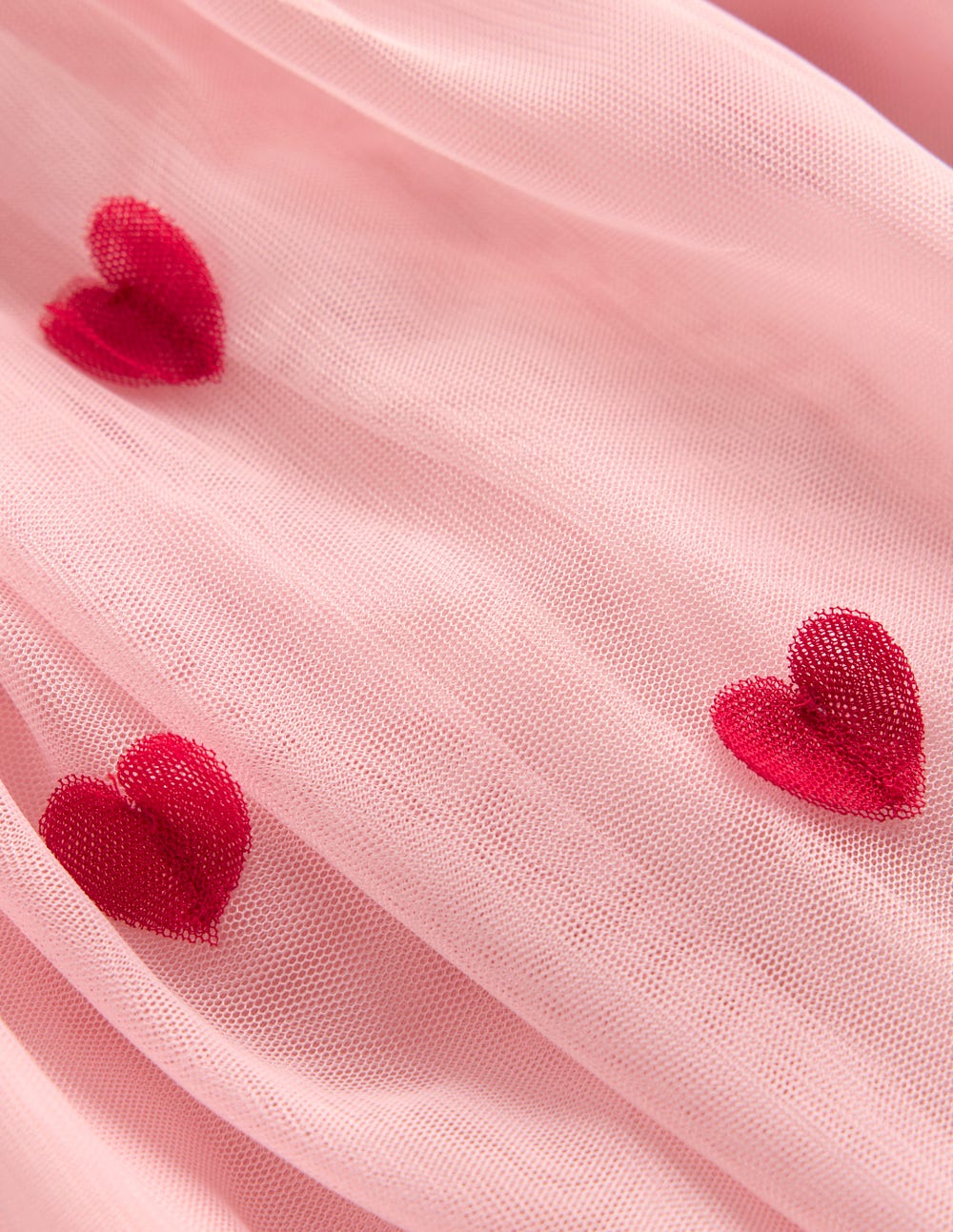 Layered Tulle Dress-Chalk Pink Hearts