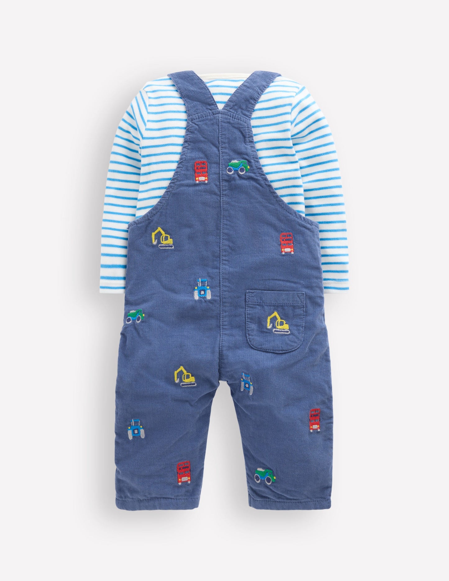 Cord Dungaree Set-Blue Transport