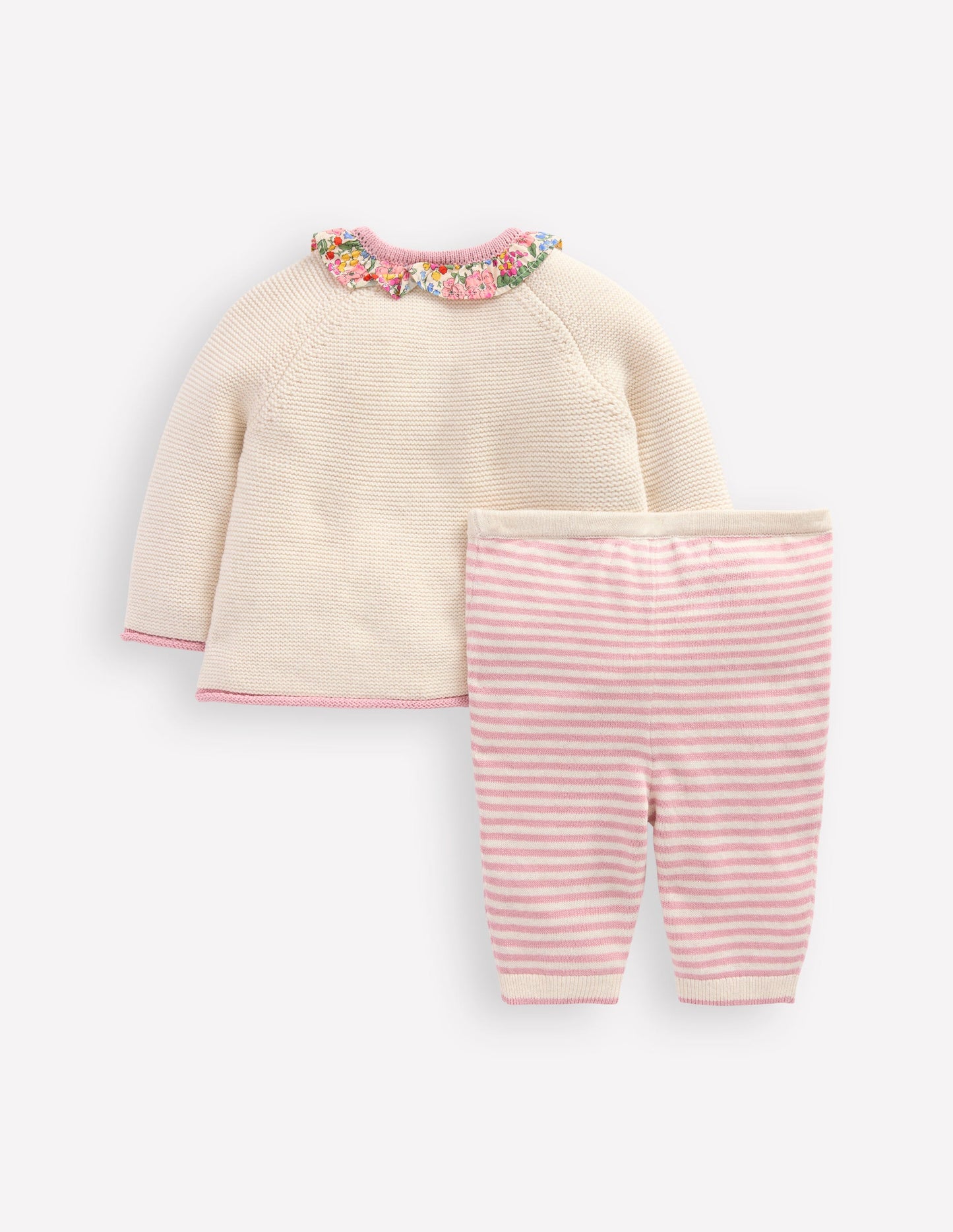 Pretty Knitted Play Set-Ecru Marl Hearts