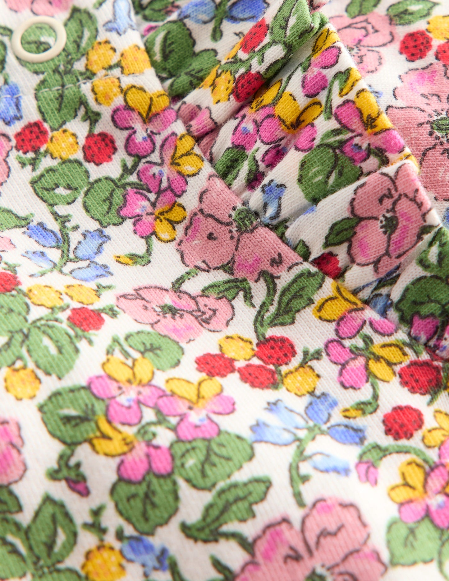 Frill Shoulder Body-Soft Ivory Berry Floral