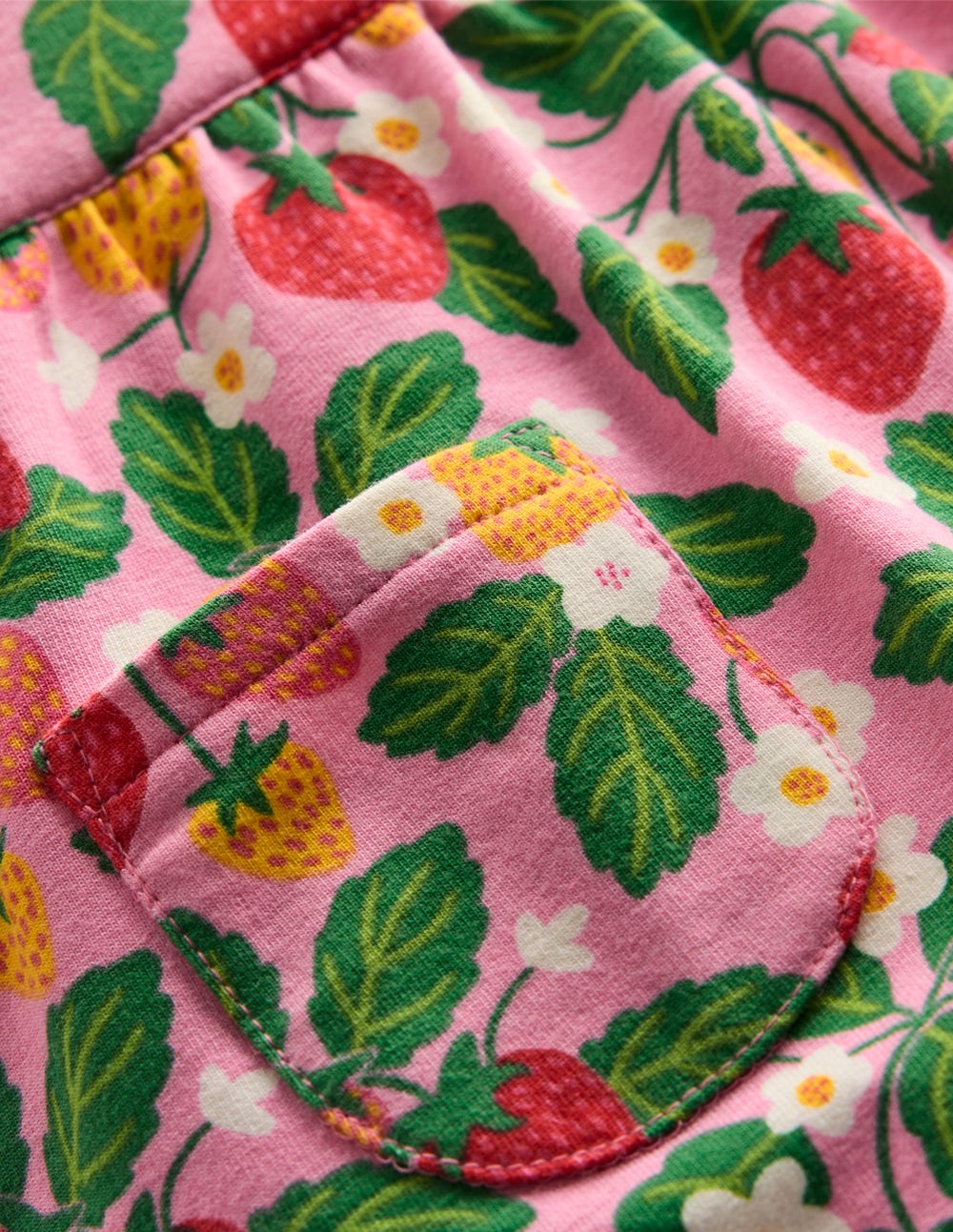 Short Sleeve Dungaree Set-Strawberry Patch