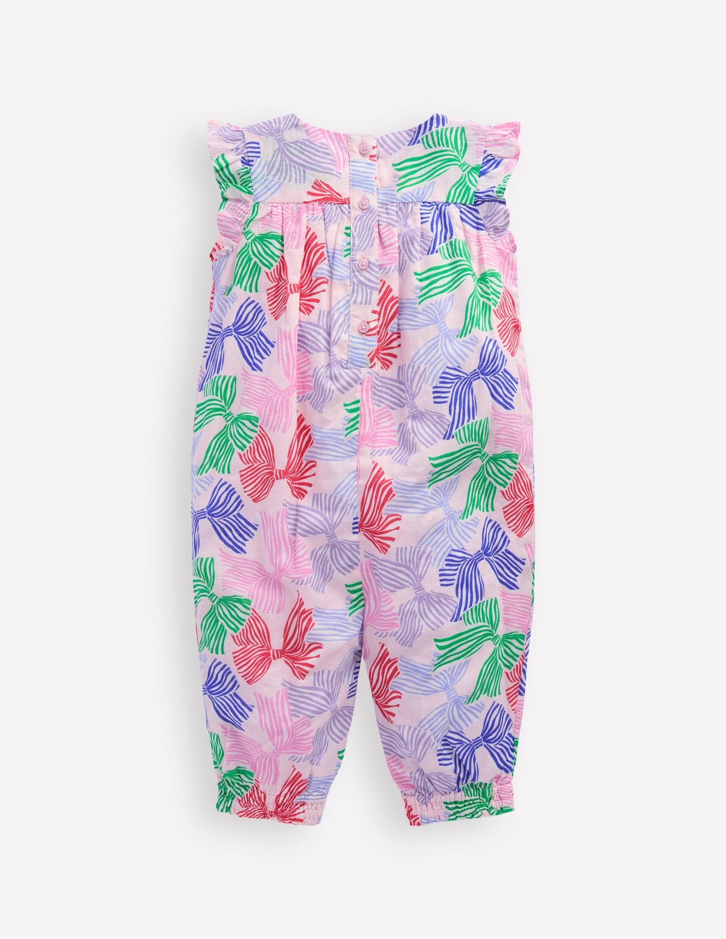 Ruffle Sleeve Romper-French Pink Bows