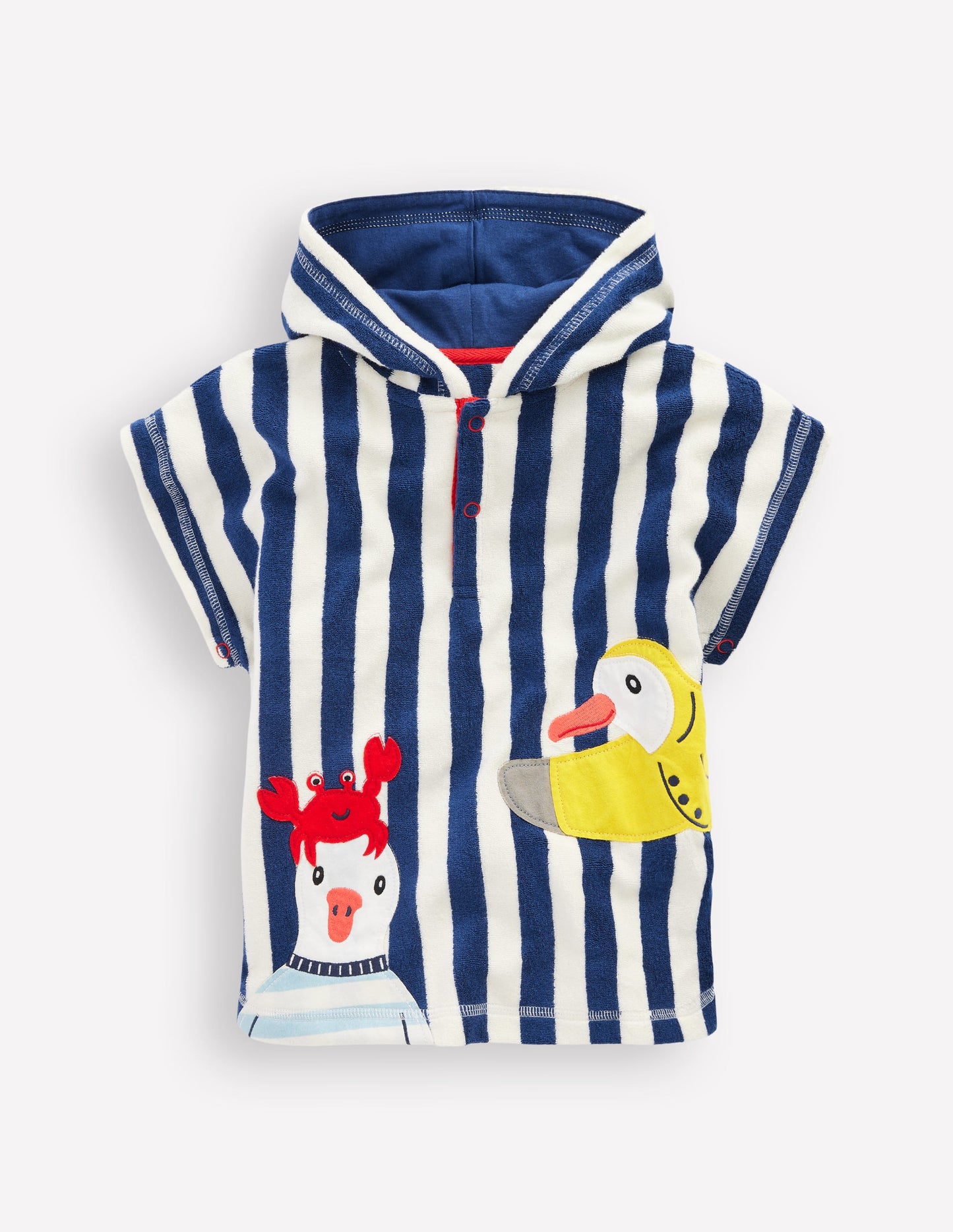 Novelty Towelling Throw On-Sapphire Blue Seagulls