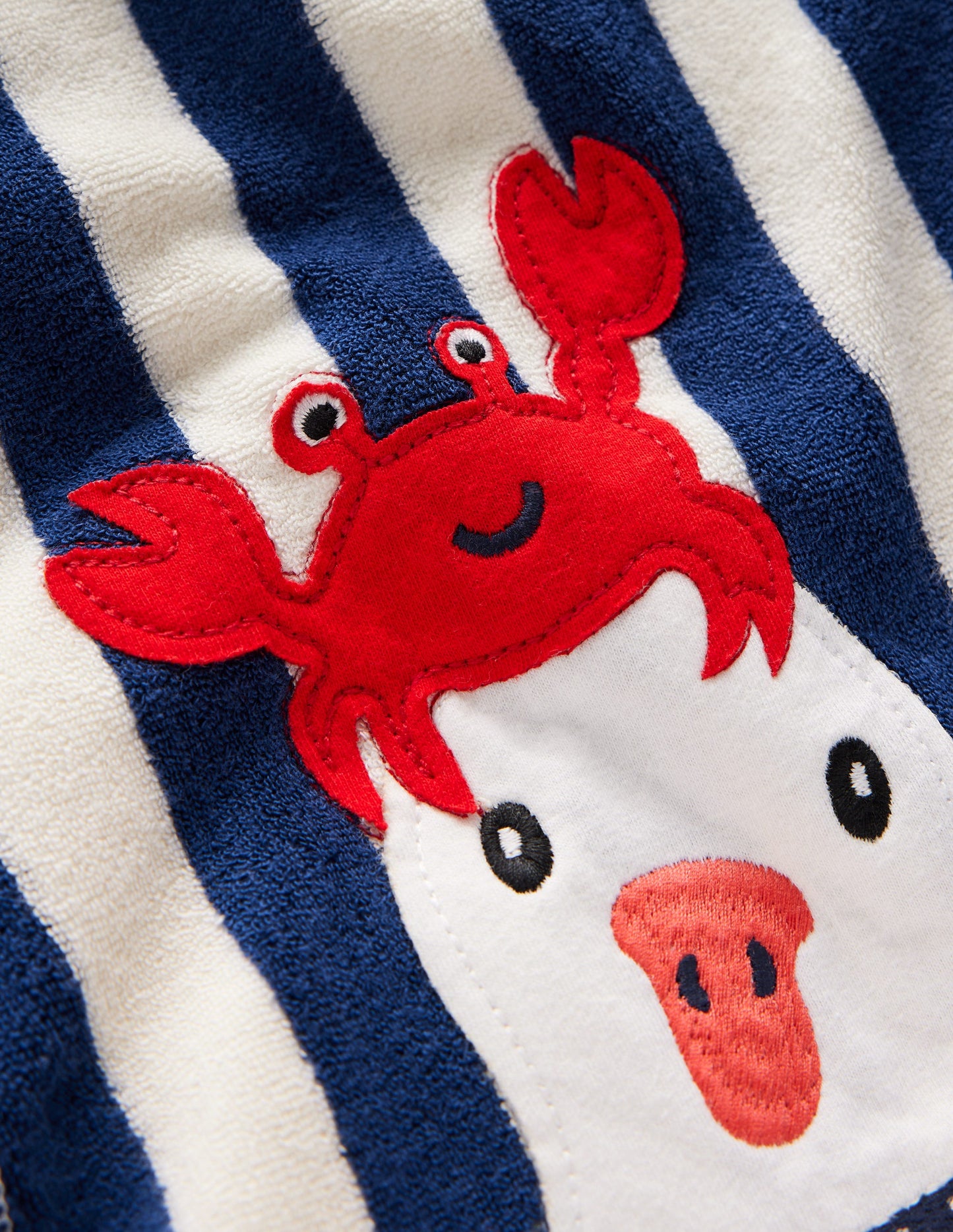Novelty Towelling Throw On-Sapphire Blue Seagulls