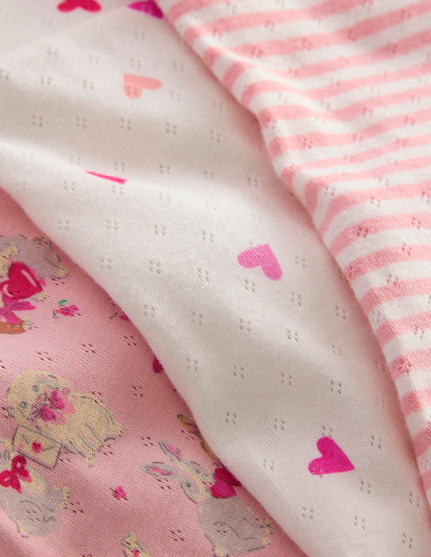 3 Pack Pointelle Leggings-Pink Love Bunnies