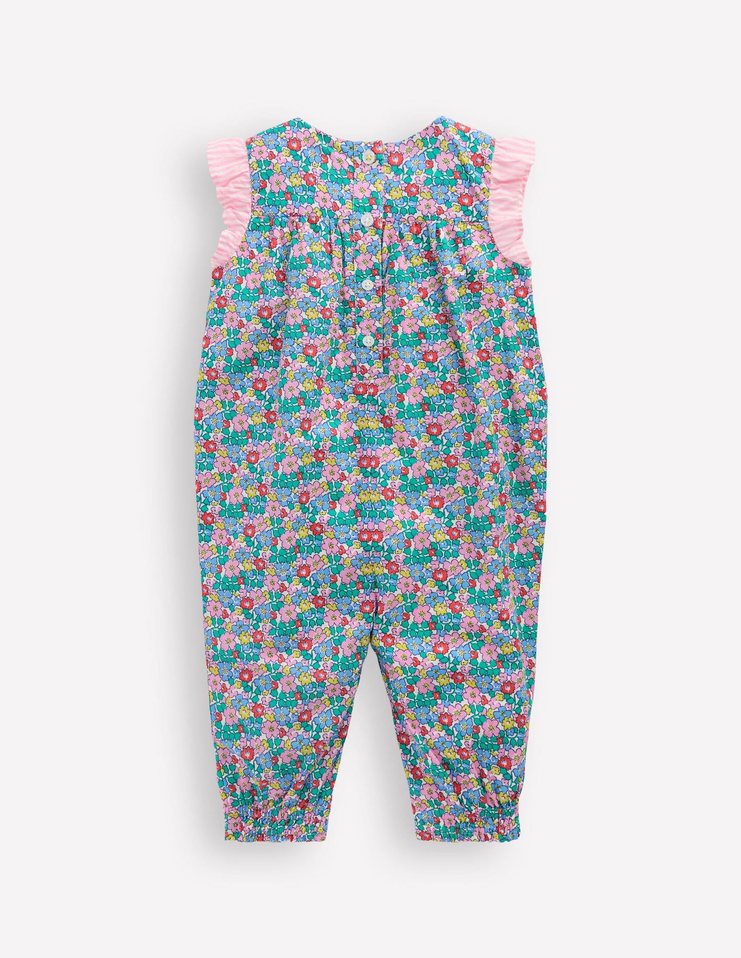 Ruffle Sleeve Romper-Multi Flowerbed