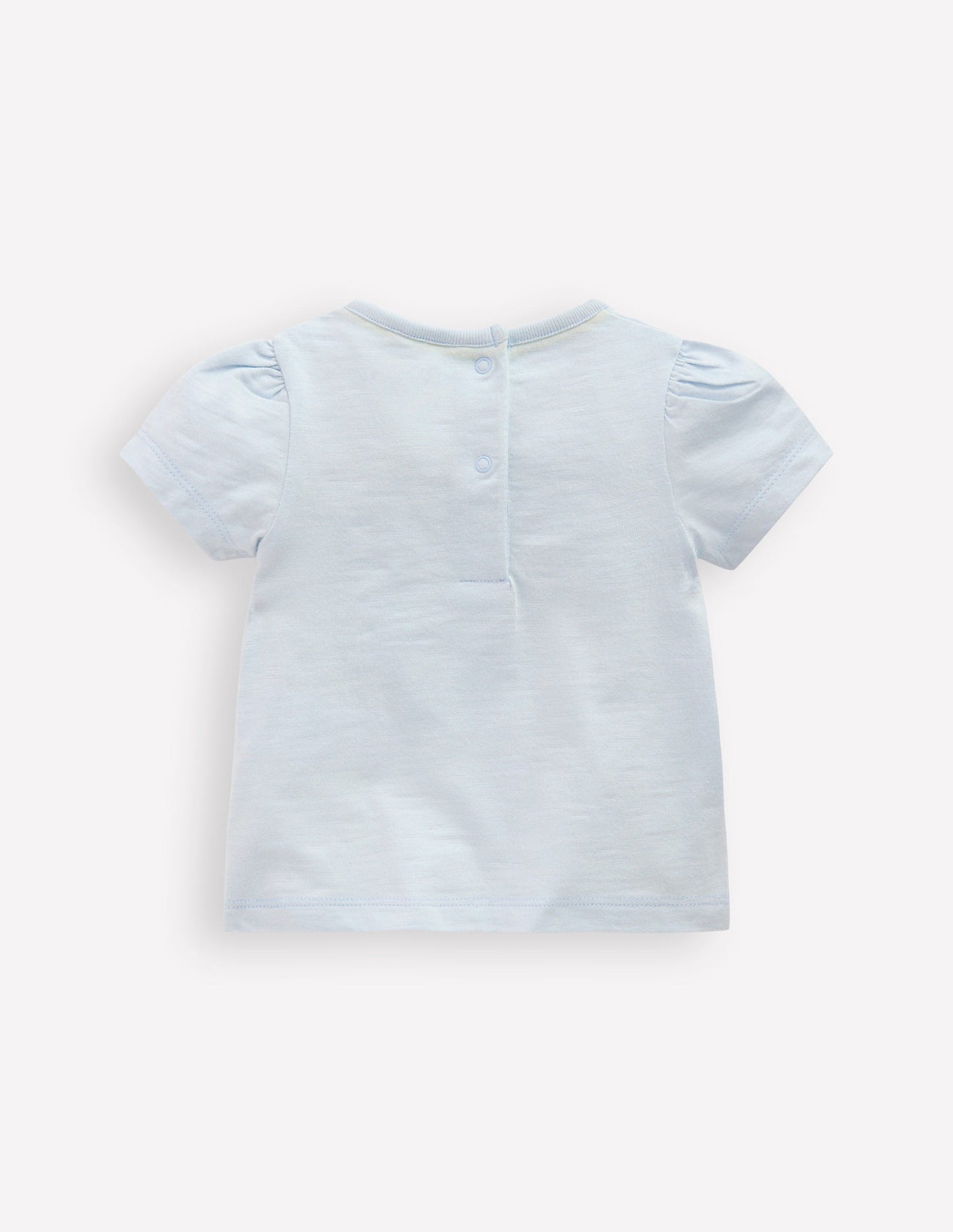 Girls Puff Sleeve Logo T-Shirt-Cloud Blue Dalmation Unicycle