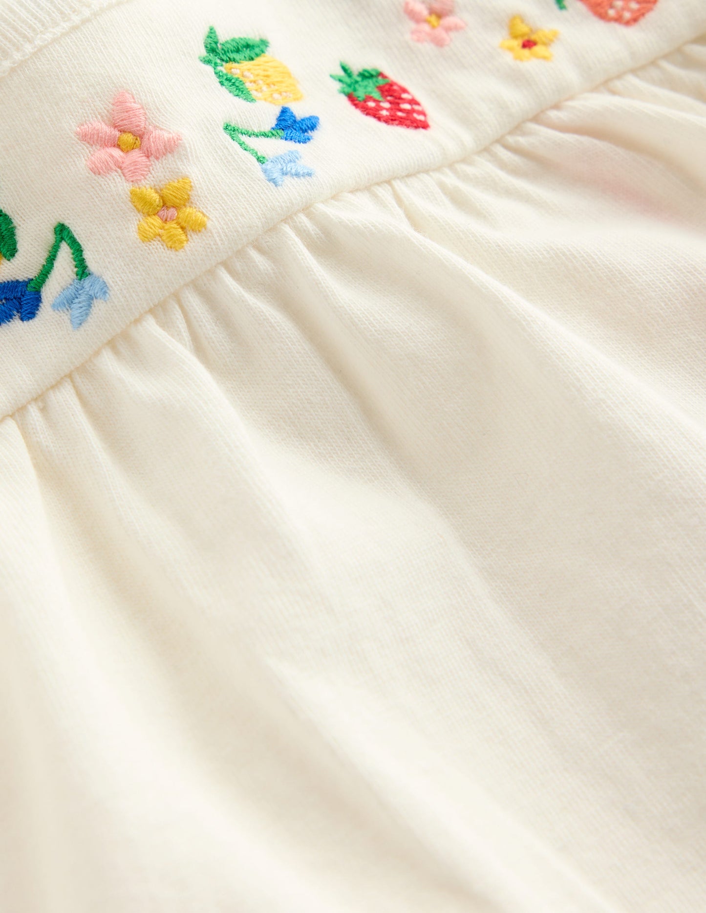 Embroidered Jersey Set-Soft Ivory Fruit