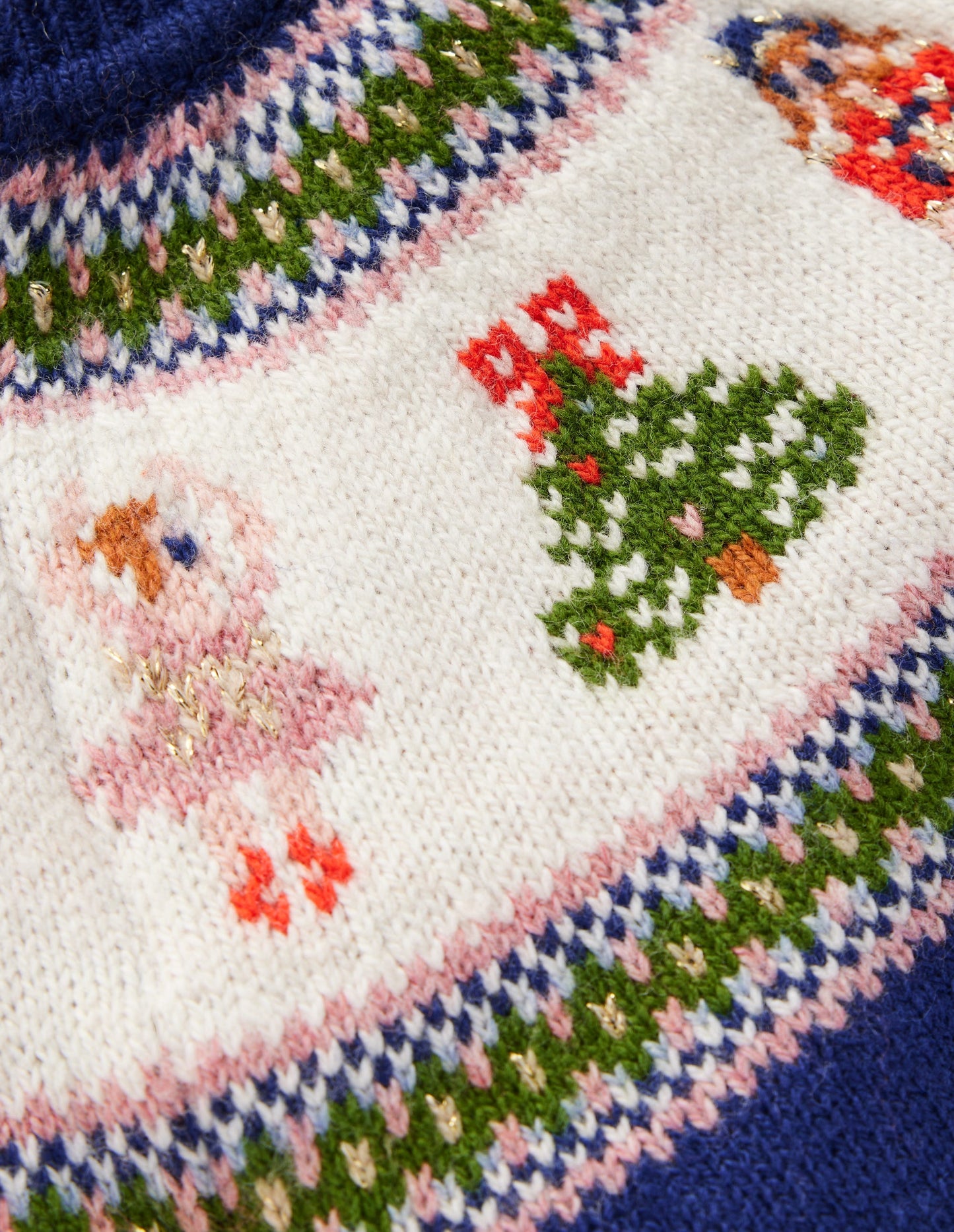 Edie Fair Isle Cardigan-College Navy Nutcracker