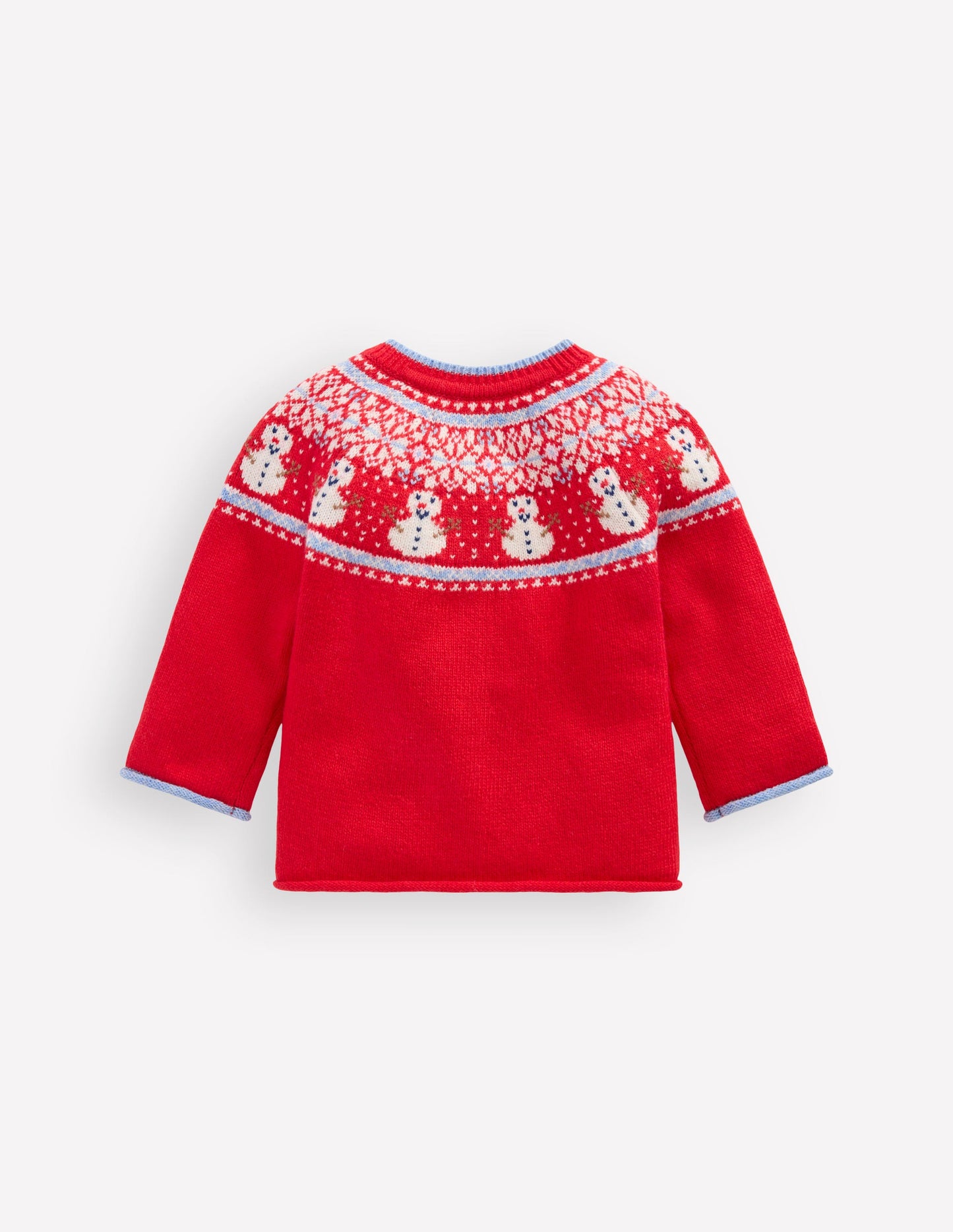 Fair Isle Cardigan-Poppy Red Snowman
