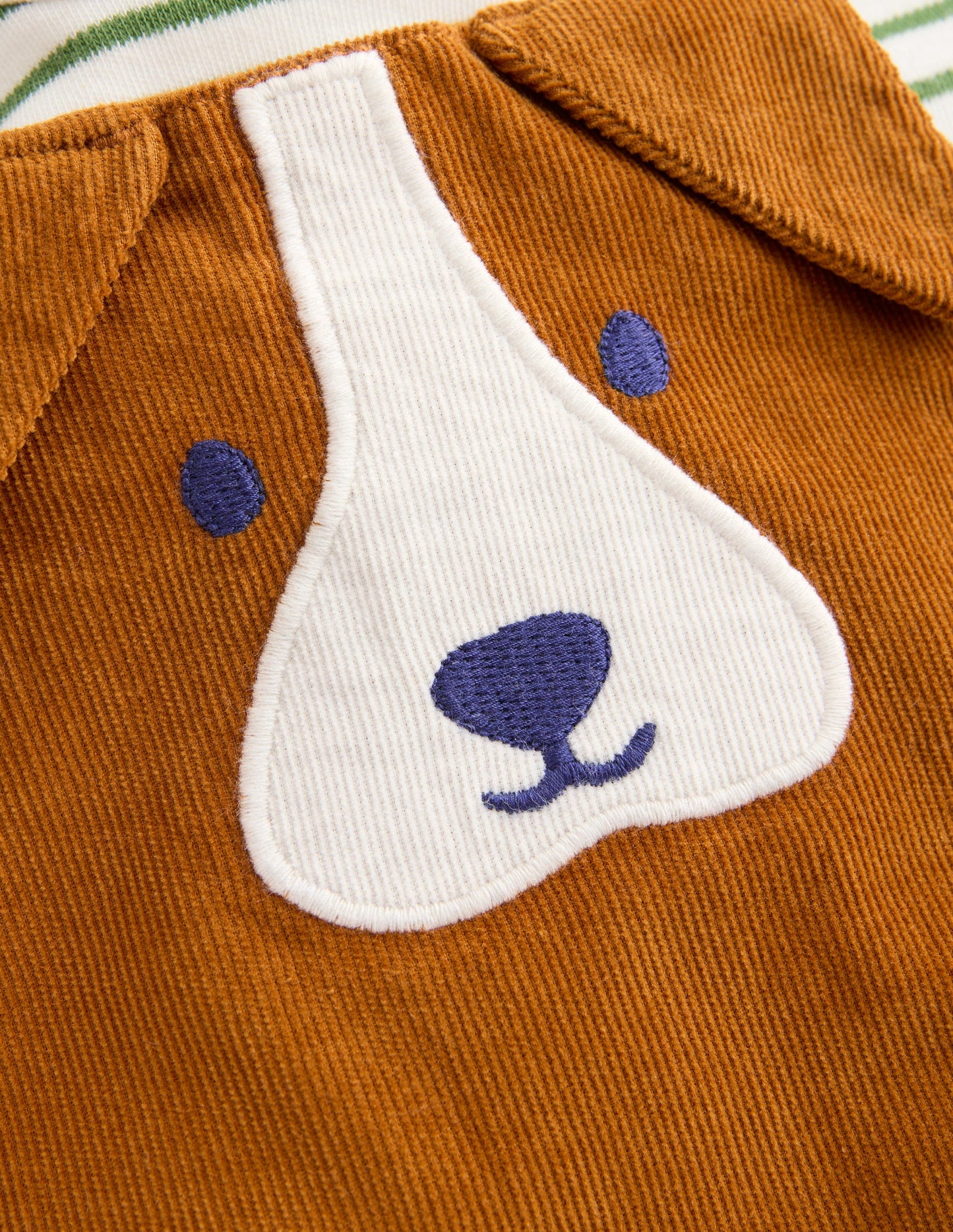 Novelty Cord Dungaree Set-Brown Dog