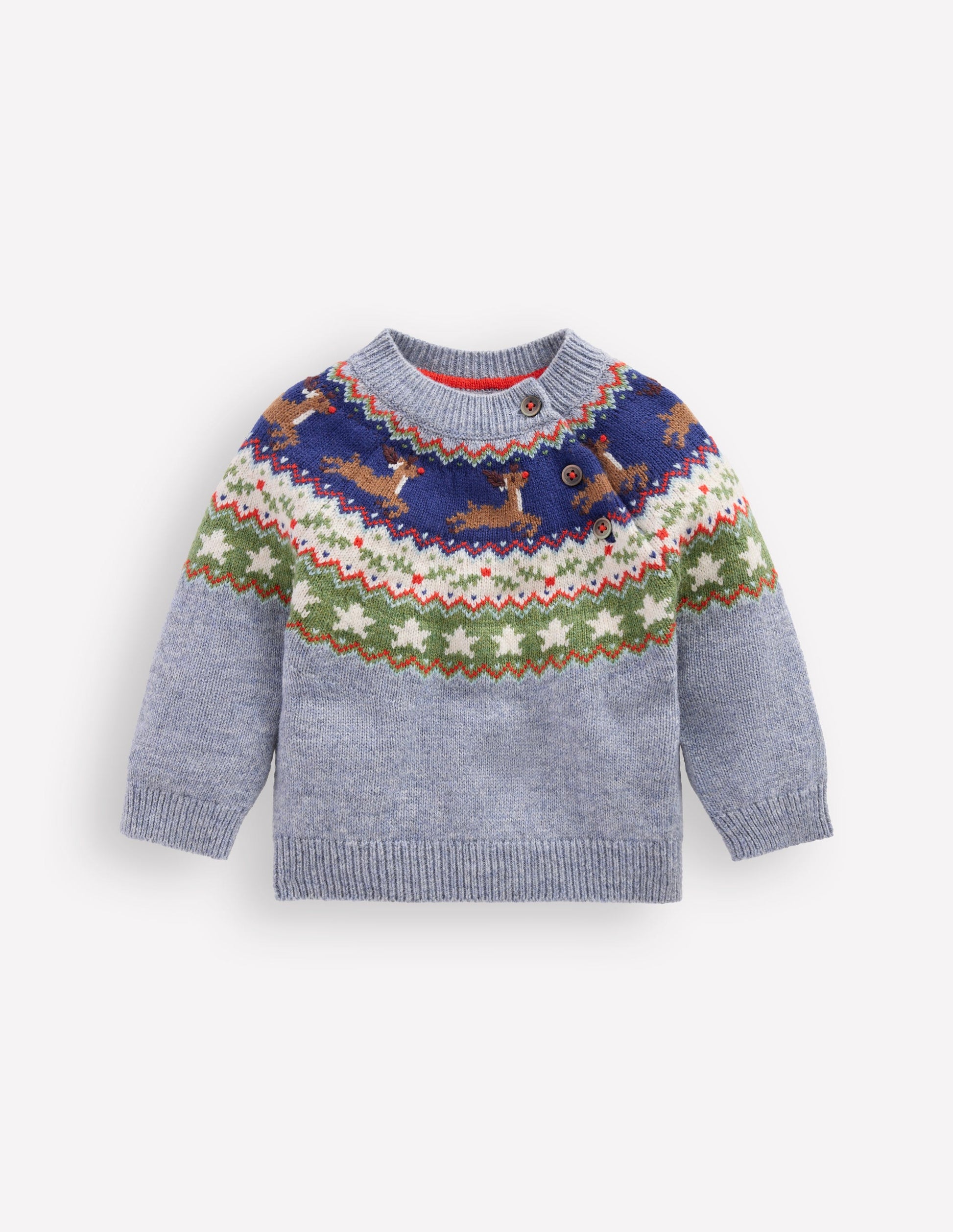 Fair isle Jumper-Blue Festive Reindeer-1