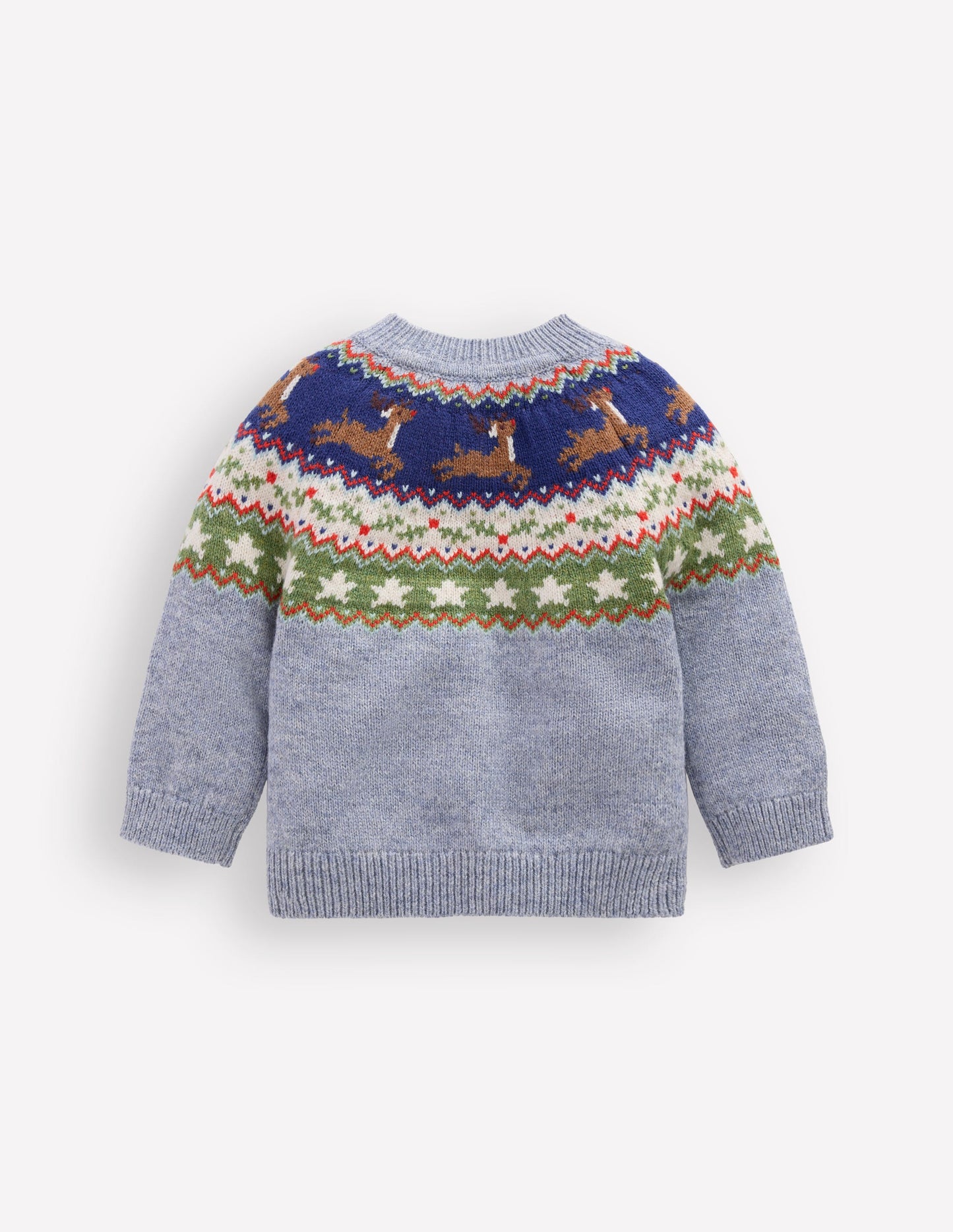 Fair isle Jumper-Blue Festive Reindeer