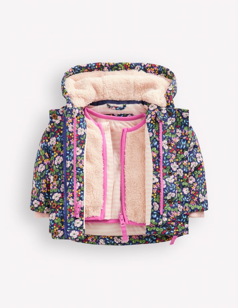 Girls 3 in 1 Coat-Twilight Berry Floral