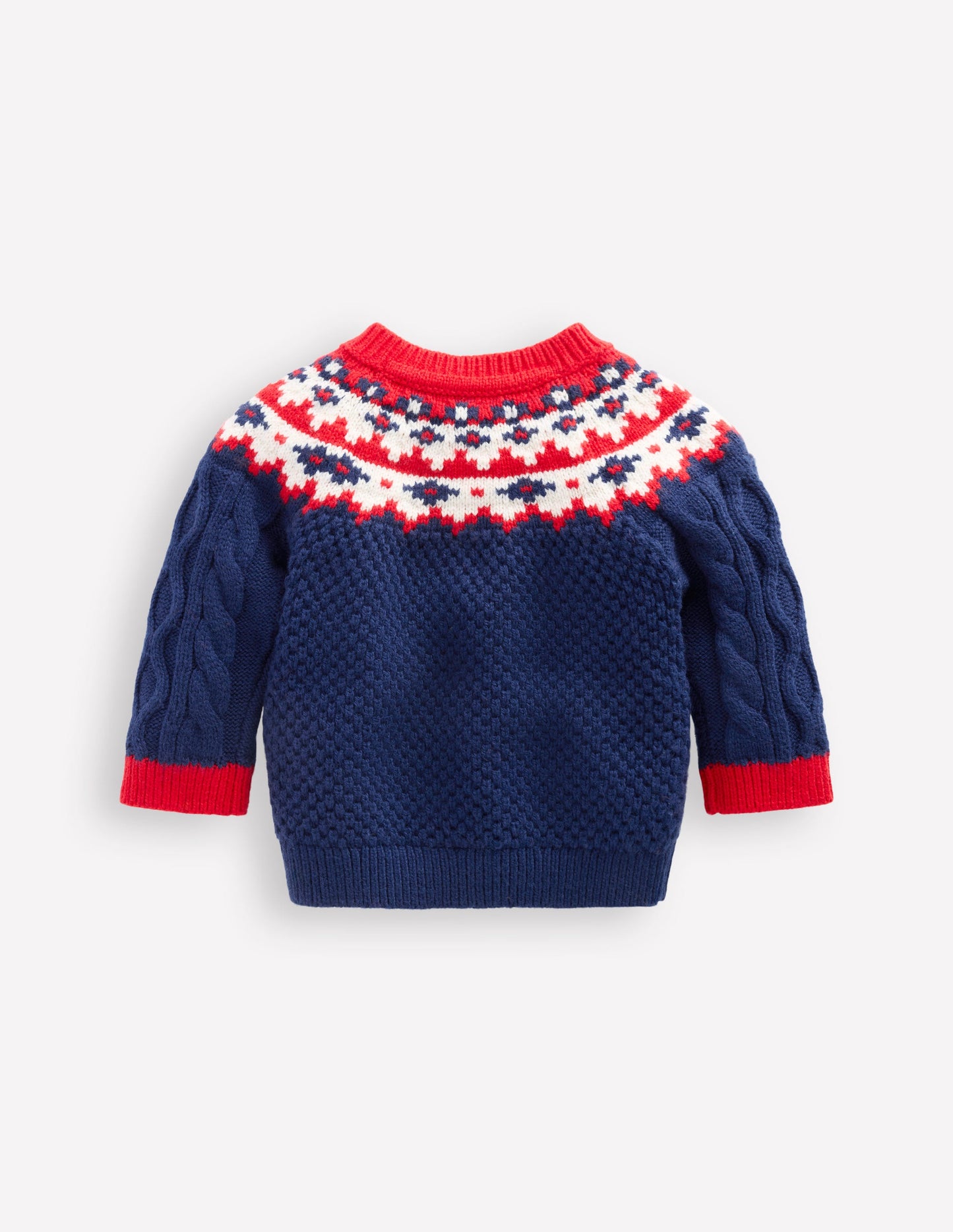 Fair Isle Cable Jumper-College Navy Fair Isle