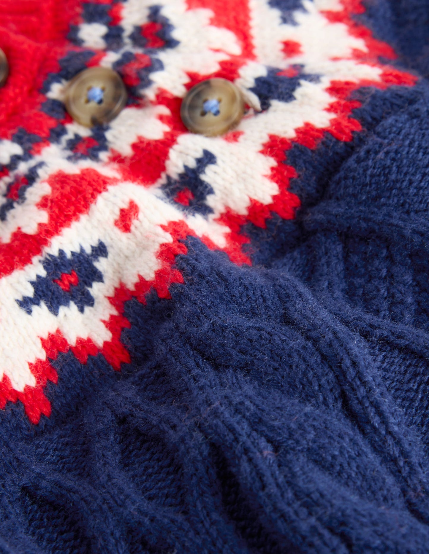 Fair Isle Cable Jumper-College Navy Fair Isle