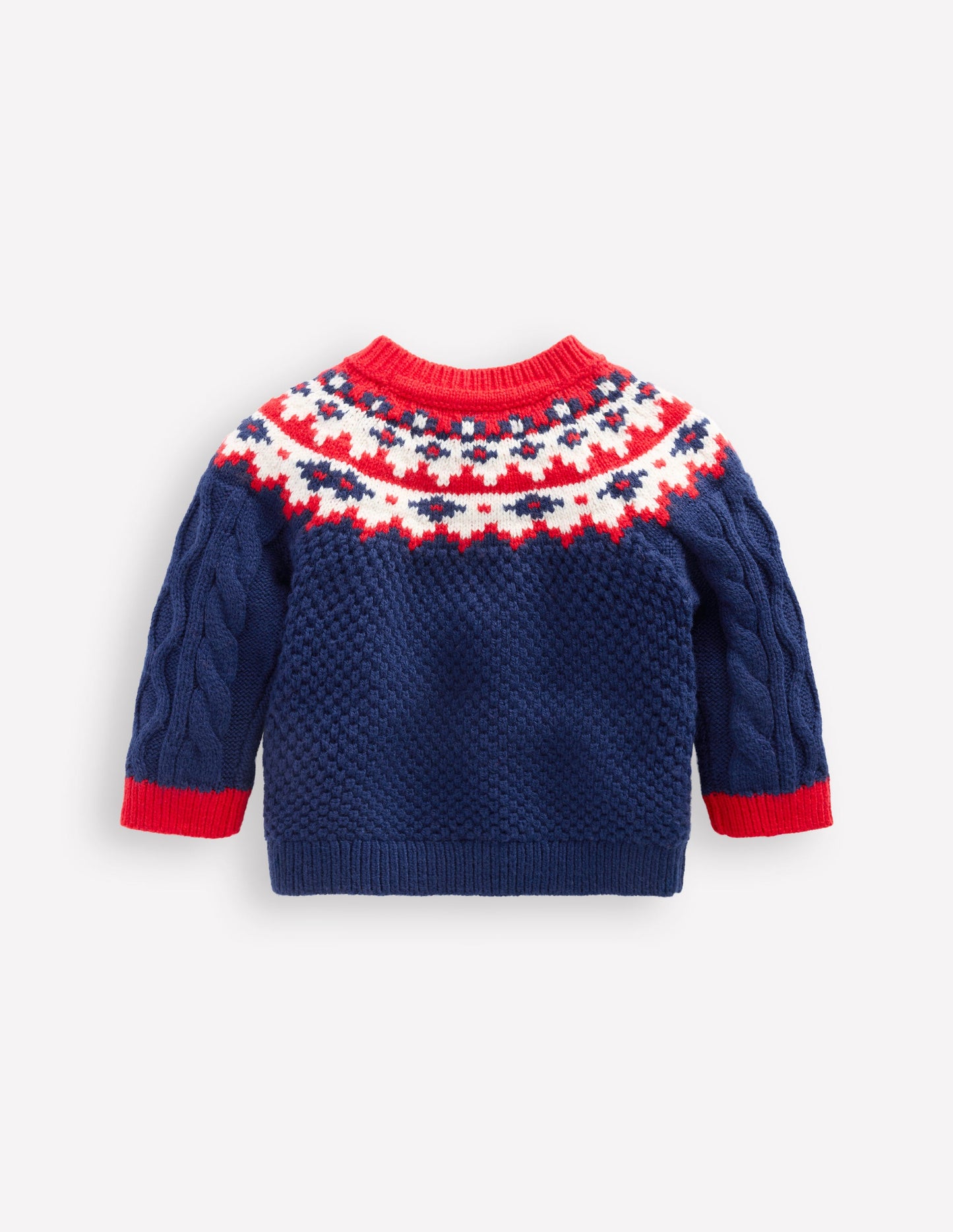 Fair Isle Cable Jumper-College Navy Fair Isle