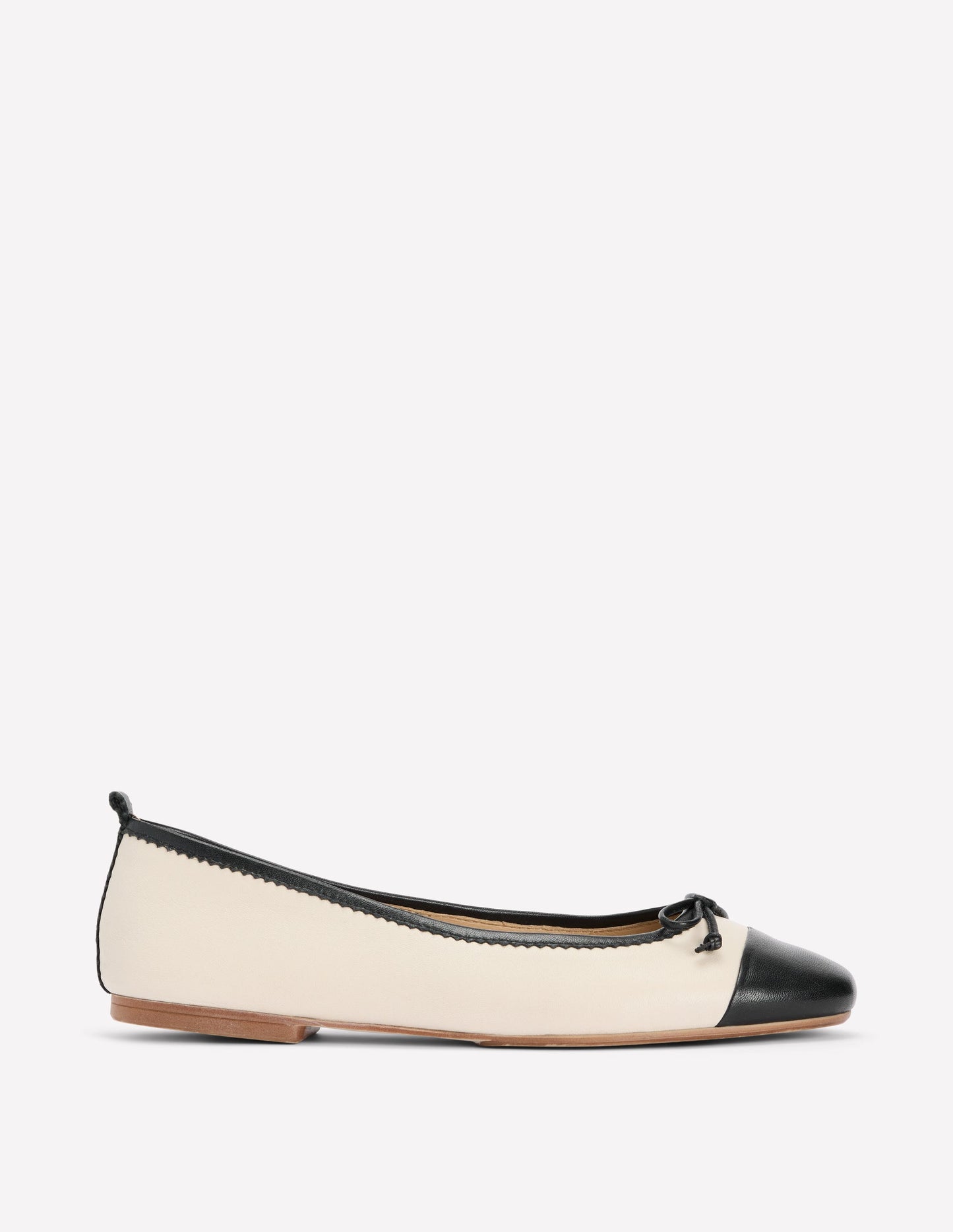 Kitty Flexi Sole Ballet Pumps-Ecru/Black