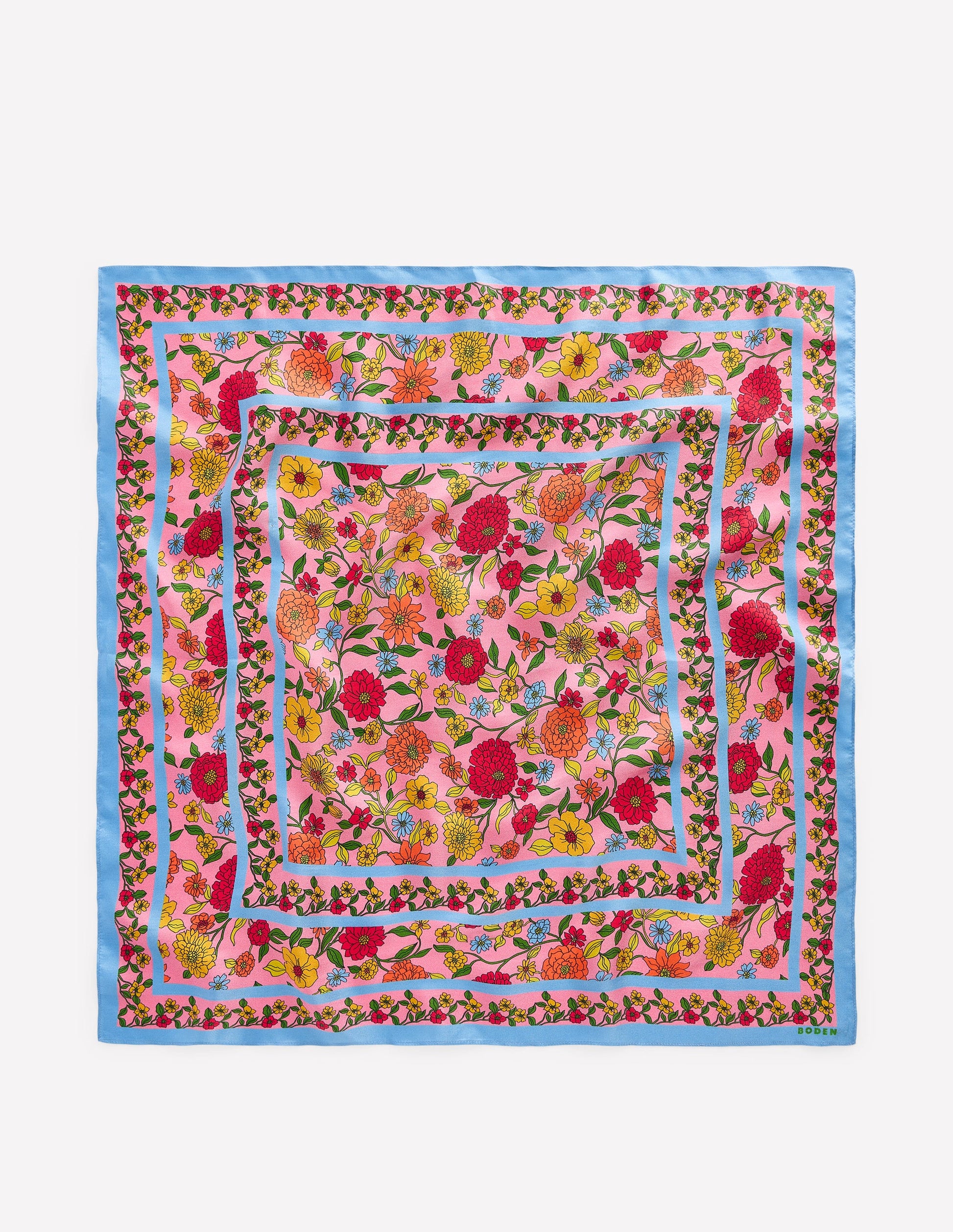 Silk Square Scarf-Multi, Dahlia Trail Scarf-3