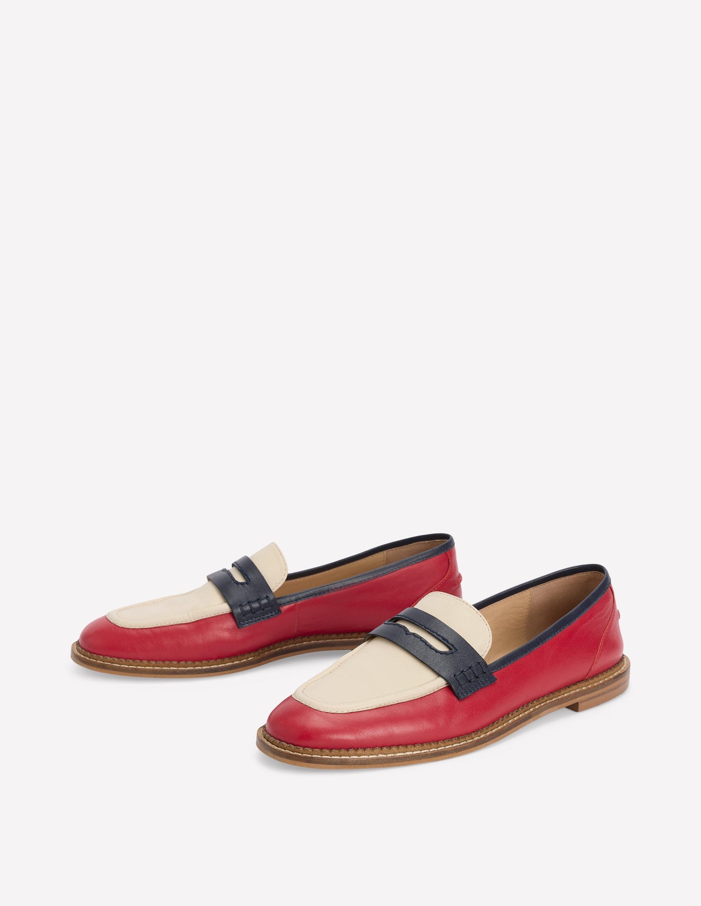 Nya Penny Loafers-Pillarbox Red/Navy