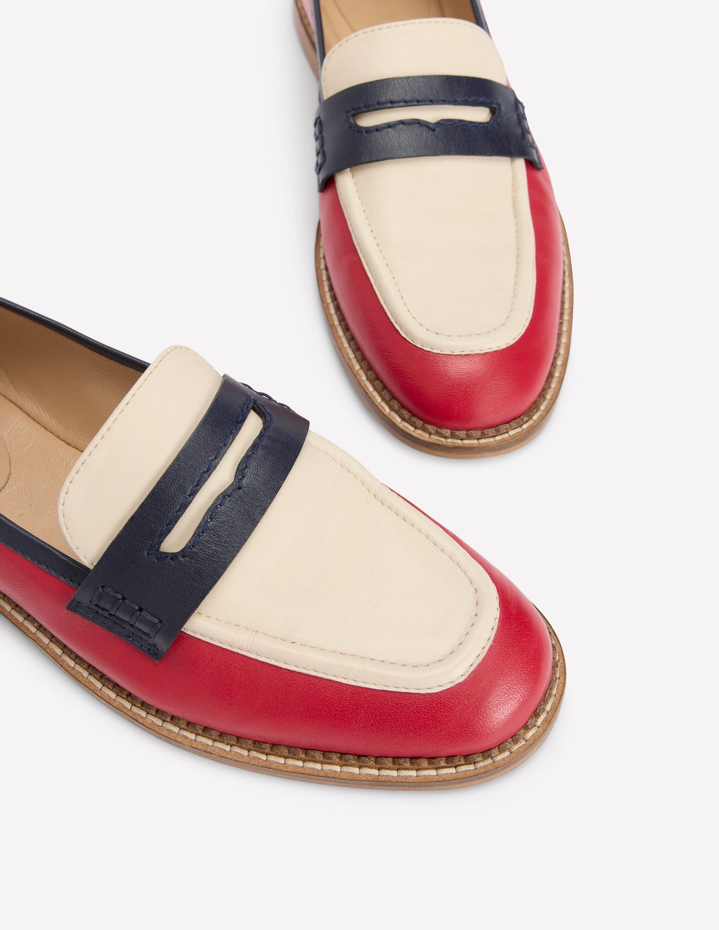 Nya Penny Loafers-Pillarbox Red/Navy