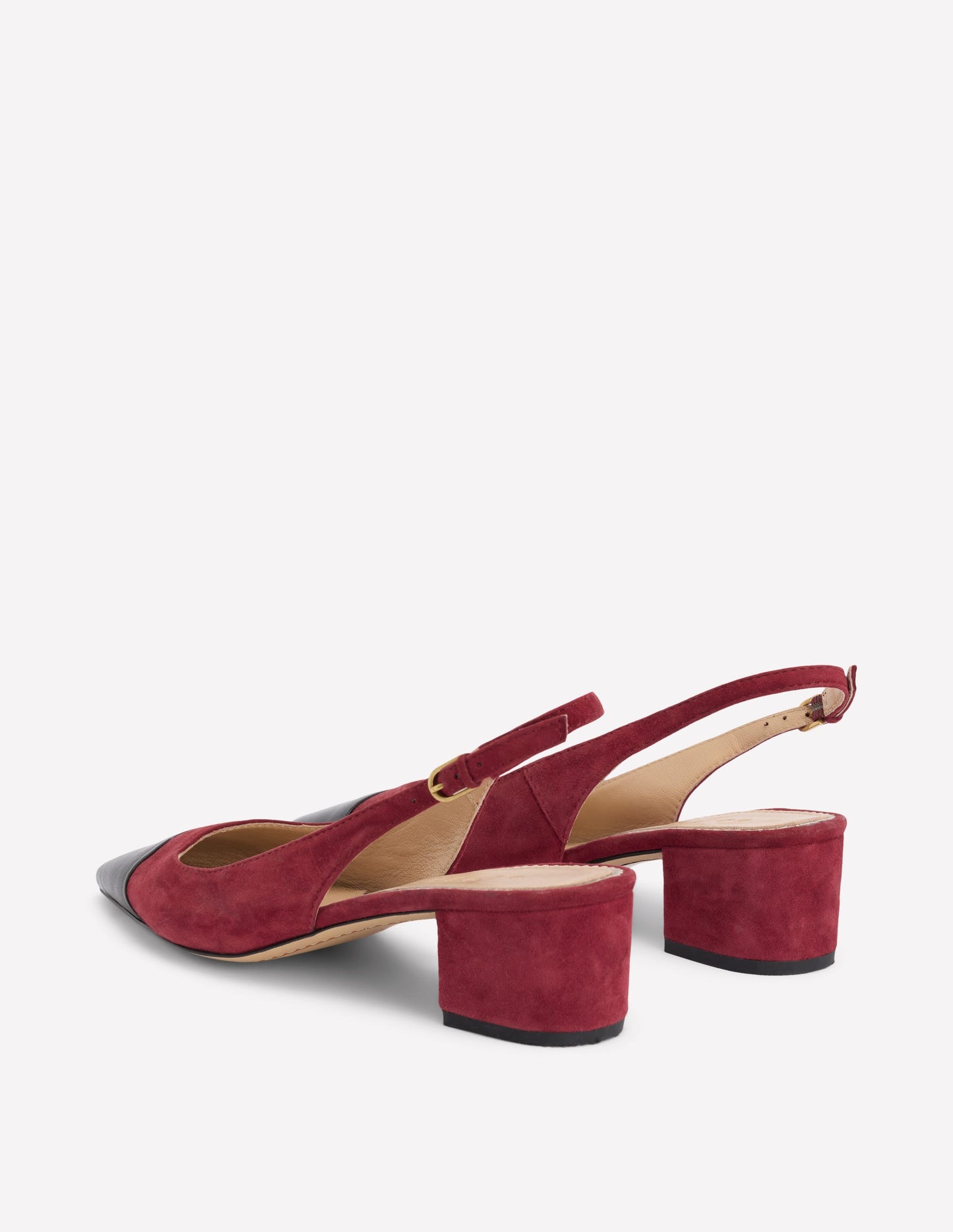 Ailsa Block Heel Slingbacks-Oxblood