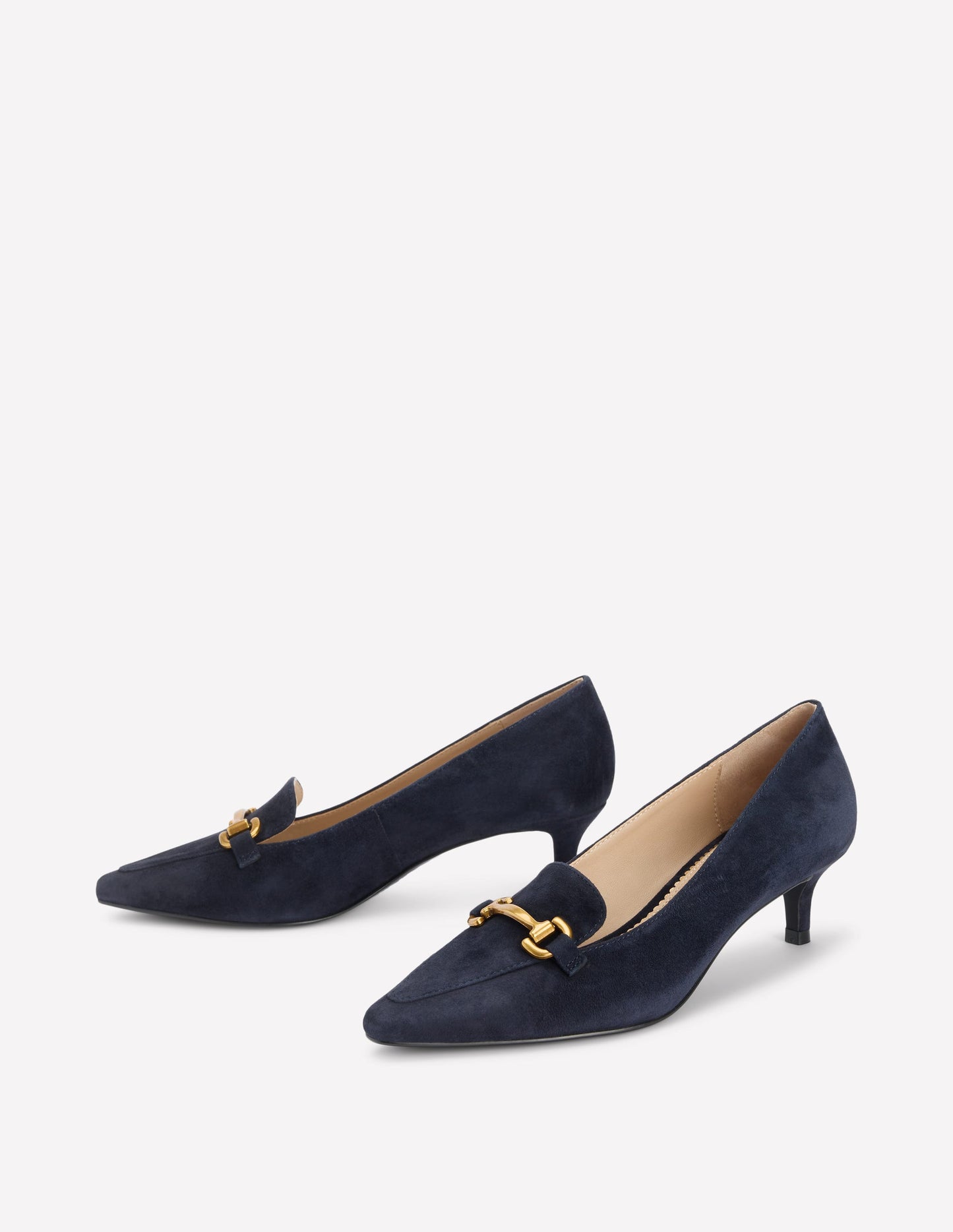 Iris Heel Snaffle Point Loafer-Navy