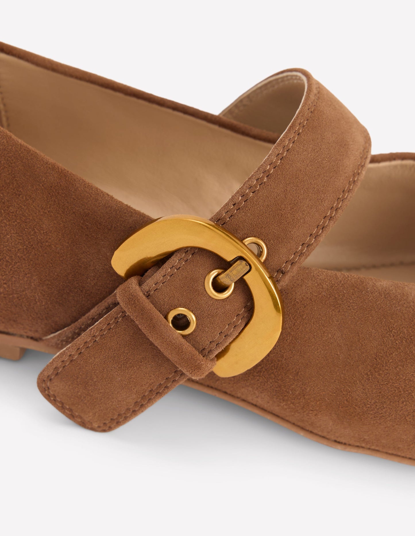 Kylie Flat Buckle Mary Jane-Raw Umber