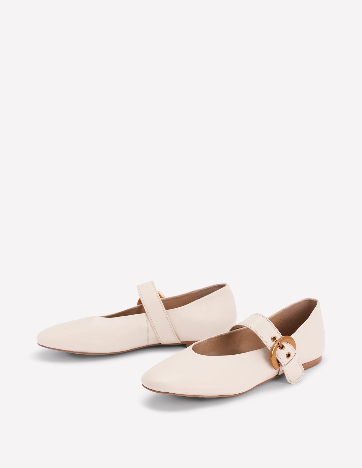 Kylie Flat Buckle Mary Jane-Ecru
