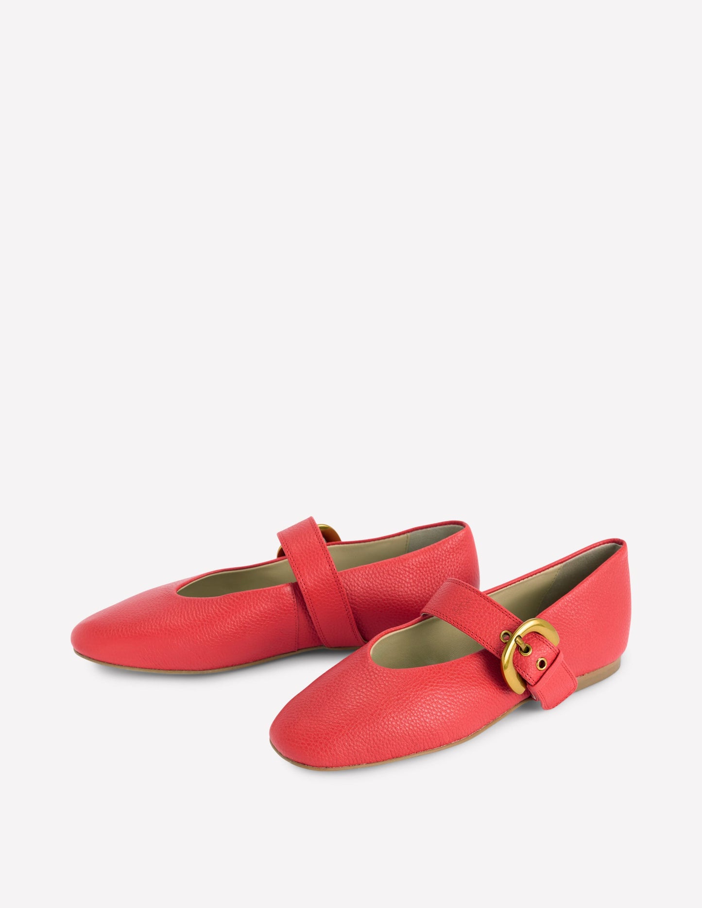Kylie Flat Buckle Mary Jane-Post Box Red