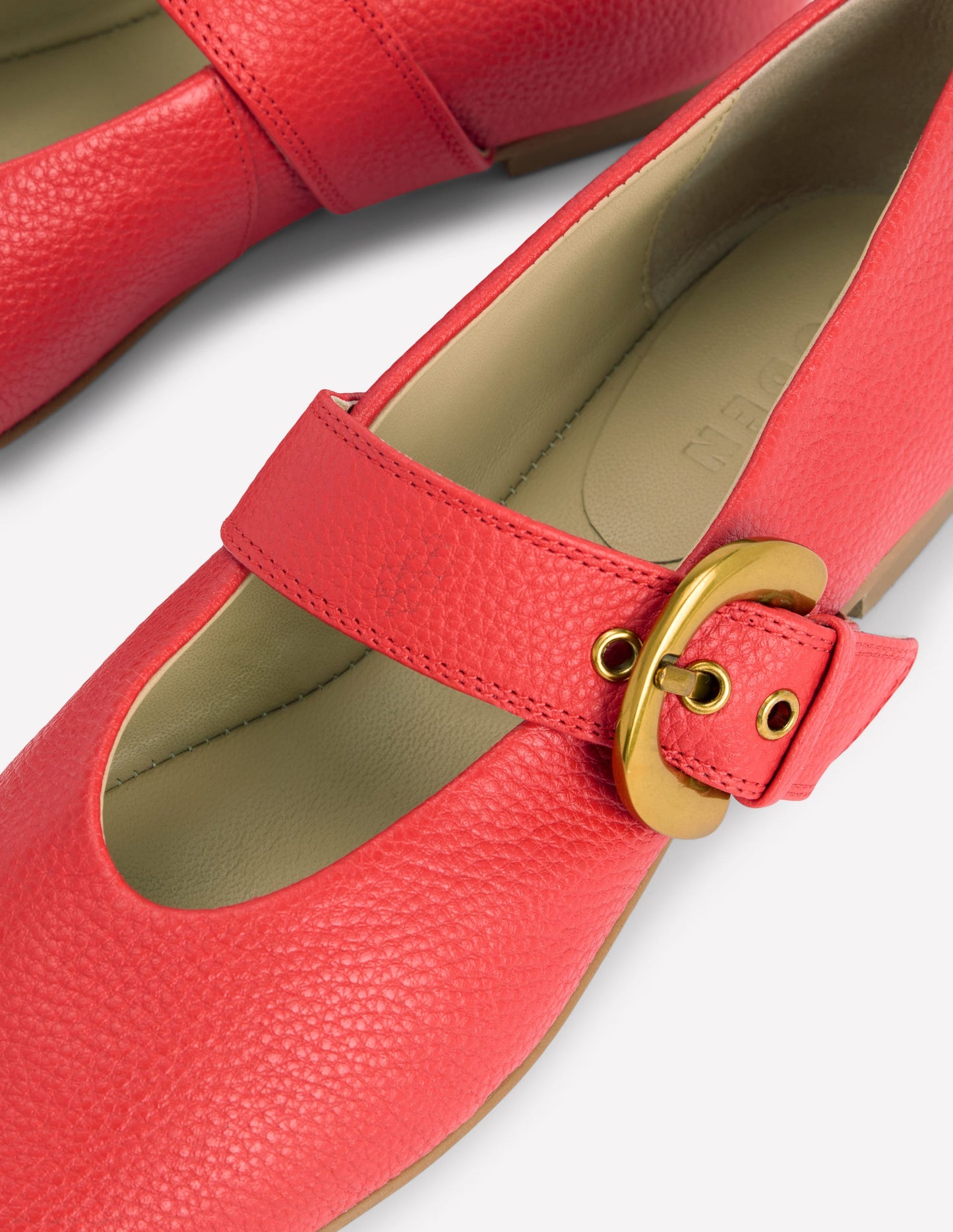 Kylie Flat Buckle Mary Jane-Post Box Red