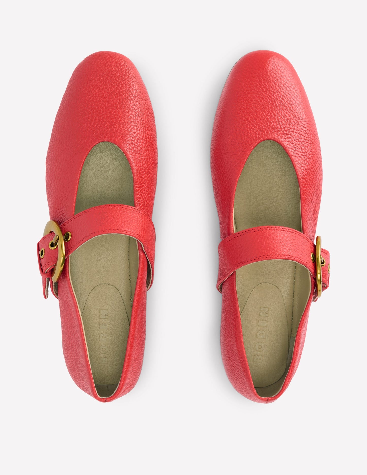 Kylie Flat Buckle Mary Jane-Post Box Red