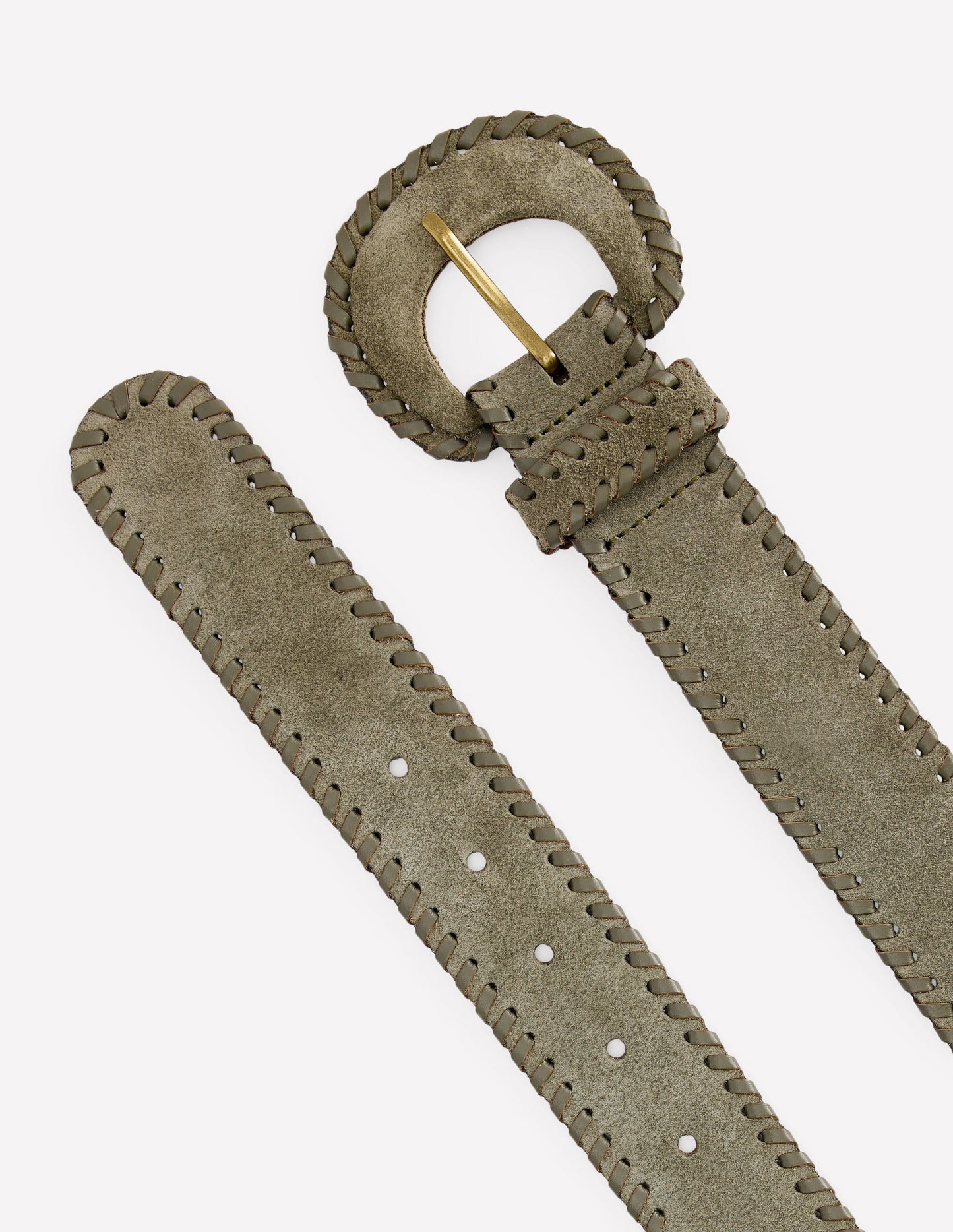 Covered Whipstitch Belt-Deep Olive
