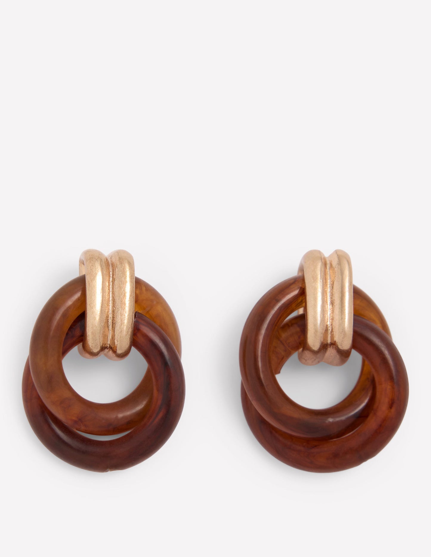 Double Twist Earrings-Brown Tort