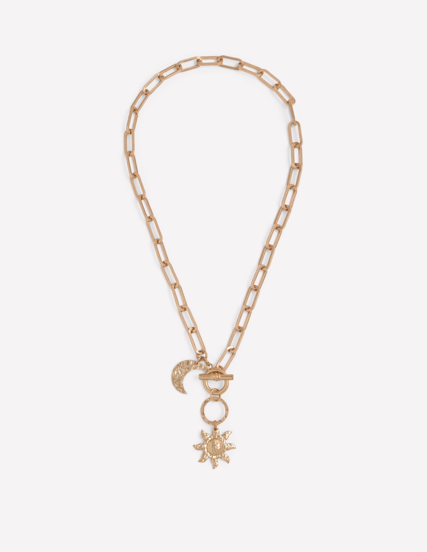 Hammered Motif Necklace-Gold